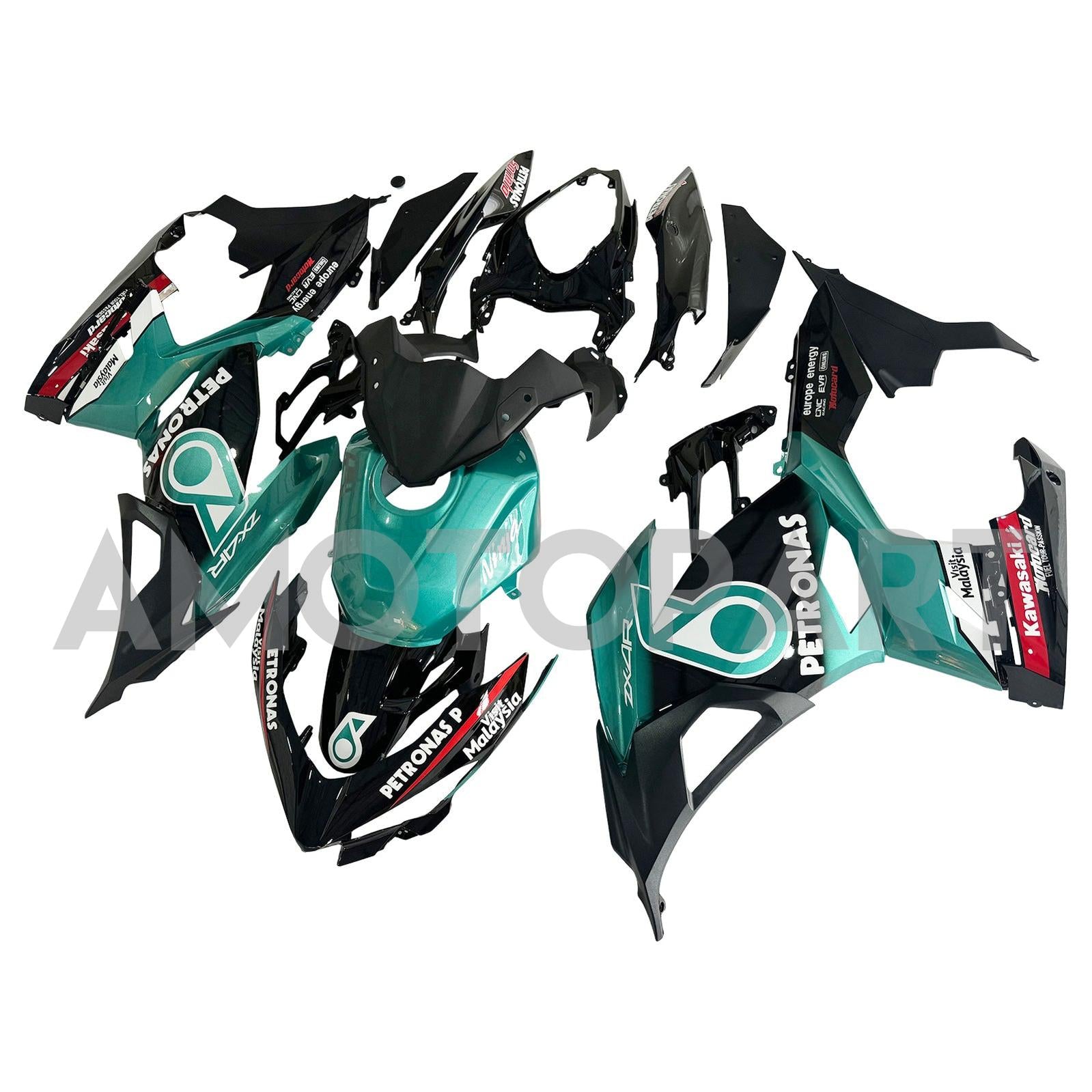 Amotopart 2018-2024 Kawasaki EX400 Ninja400 Petronas Fairing Kit
