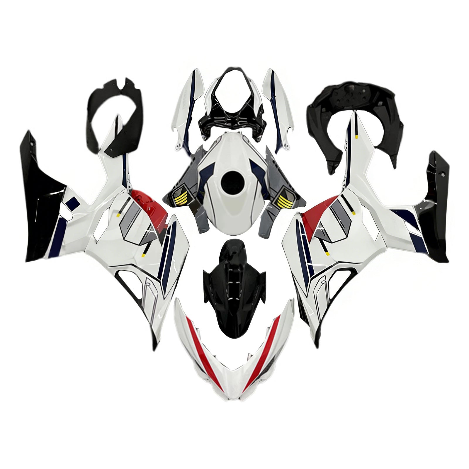 Amotopart 2018-2024 Kawasaki EX400 Ninja400 White & Red Fairing Kit