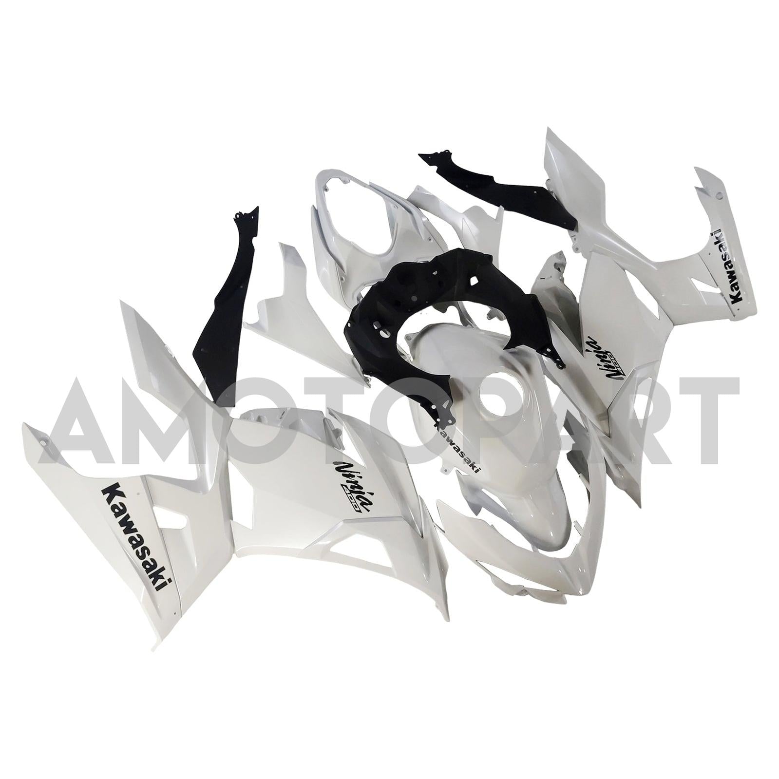 Amotopart 2018-2024 Kawasaki Ex400 Ninja400 Pearl White Reading Kit