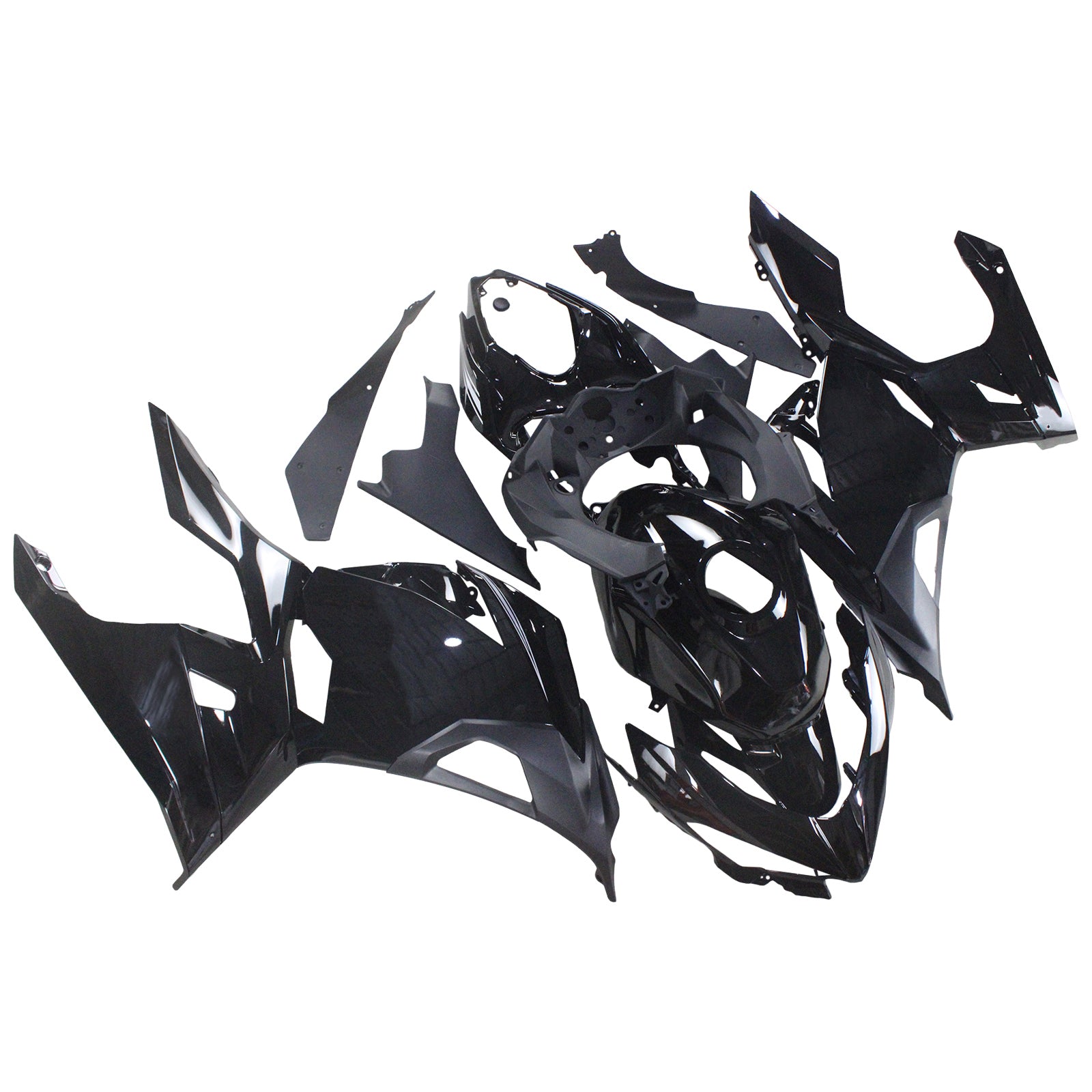 Amotopart 2018-2024 Kawasaki Ex400 Ninja400 Black with Blue Letter Fairring Kit