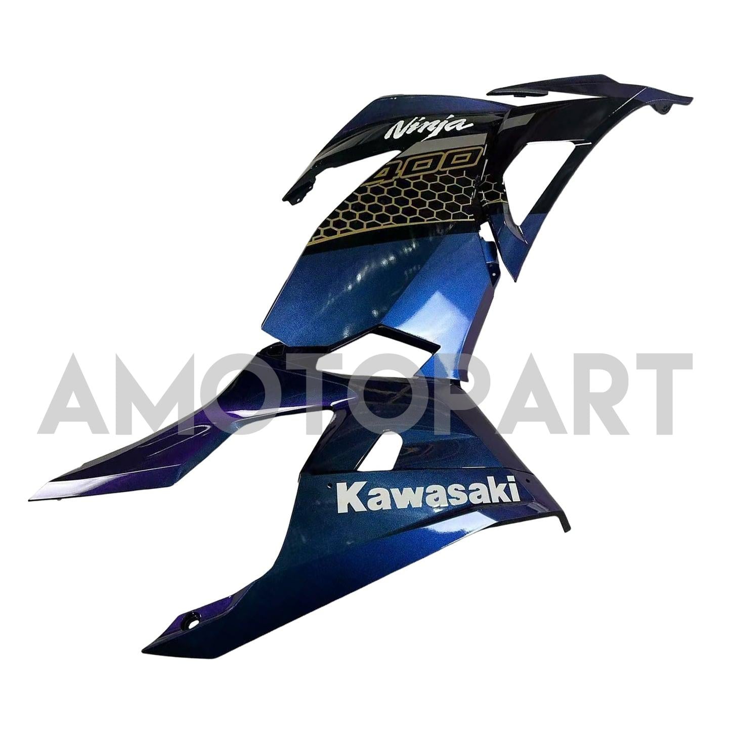 Amotopart 2018-2024 Kawasaki EX400 Ninja400 Chameleon Blue & Purple Fairing Kit