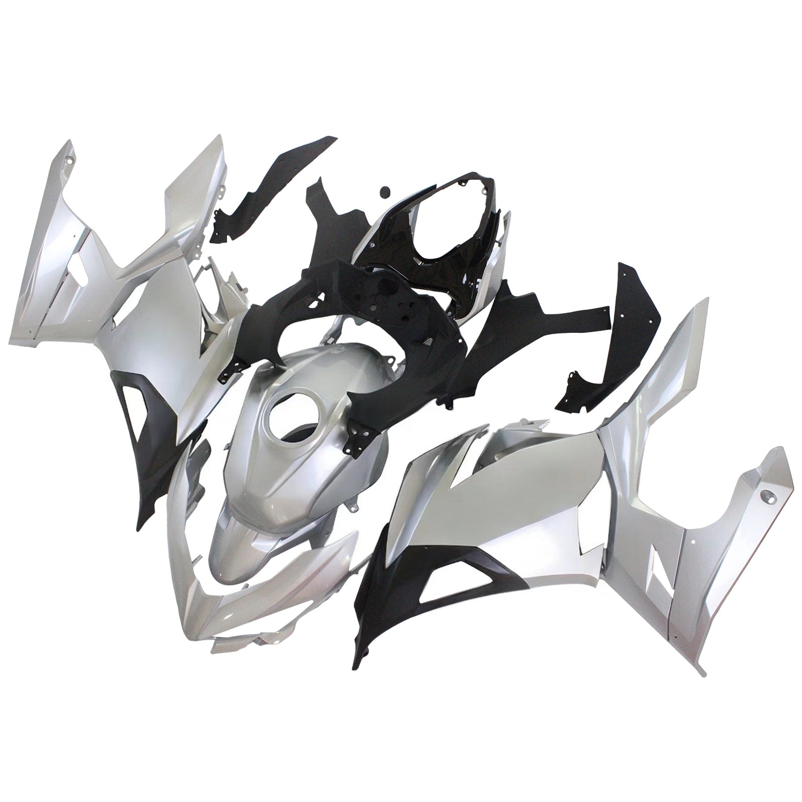 Amotopart 2018-2024 Kawasaki EX400 Ninja400 Silver&Grey Fairing Kit