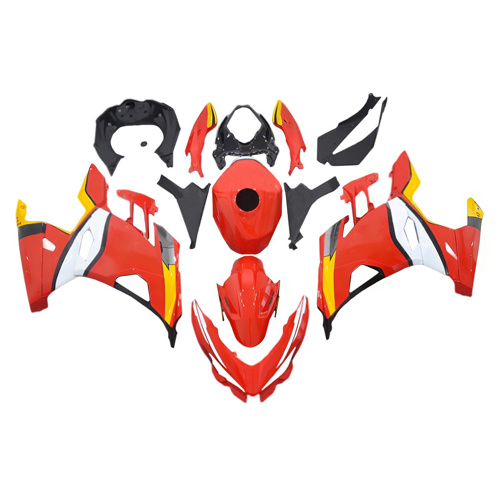 Amotopart Kawasaki 2018-2023 EX400/Ninja400 Red&Yellow Fairing Kit