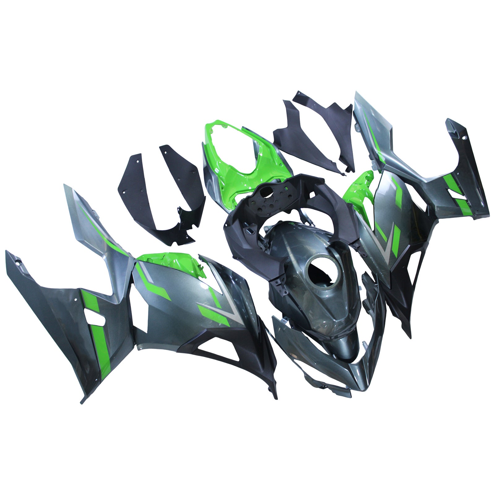 Amotopart 2018-2024 Kawasaki EX400 NINJA400 Black & Green Fairing Kit