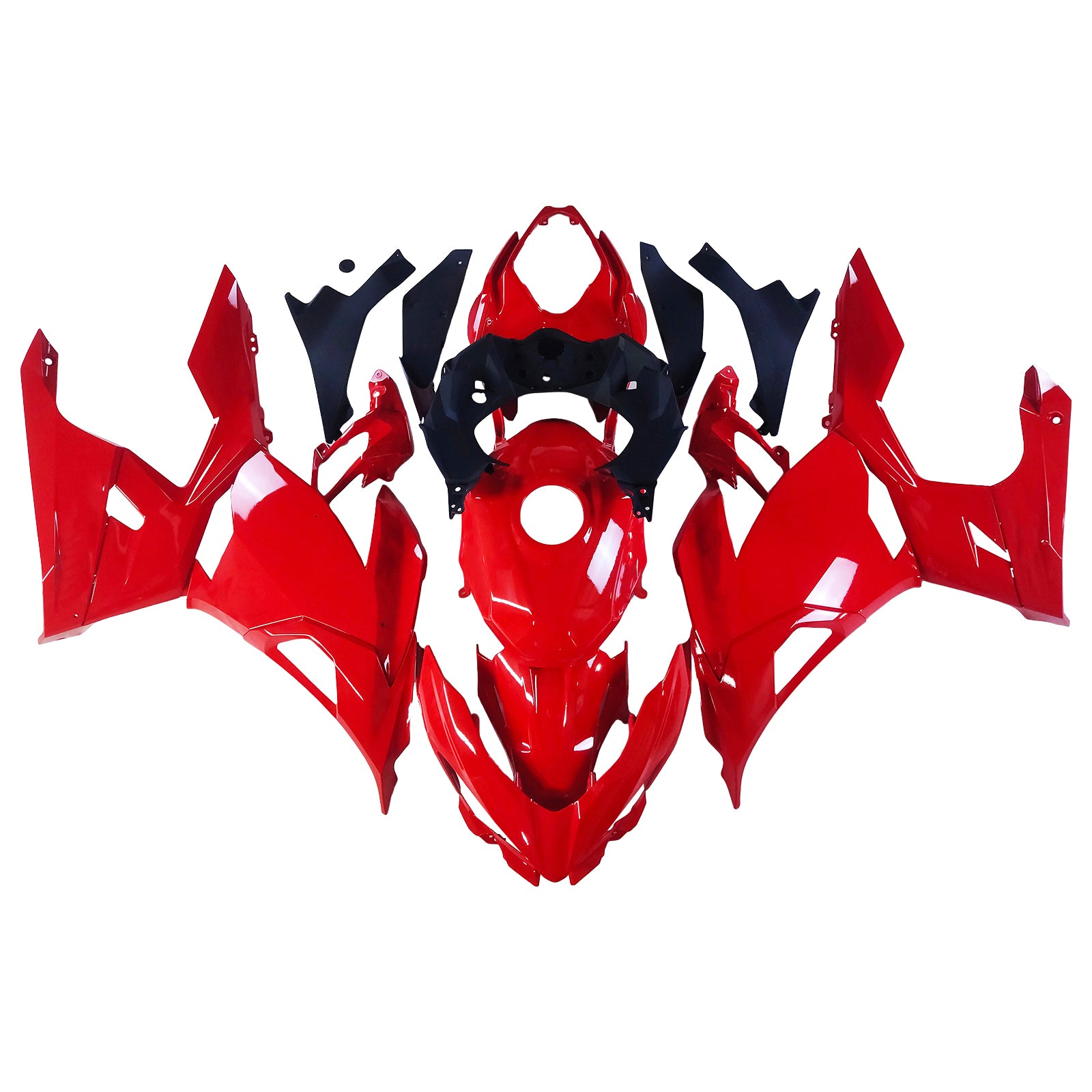 Amotopart 2018–2024 Kawasaki EX400 Ninja400 rotes Verkleidungsset