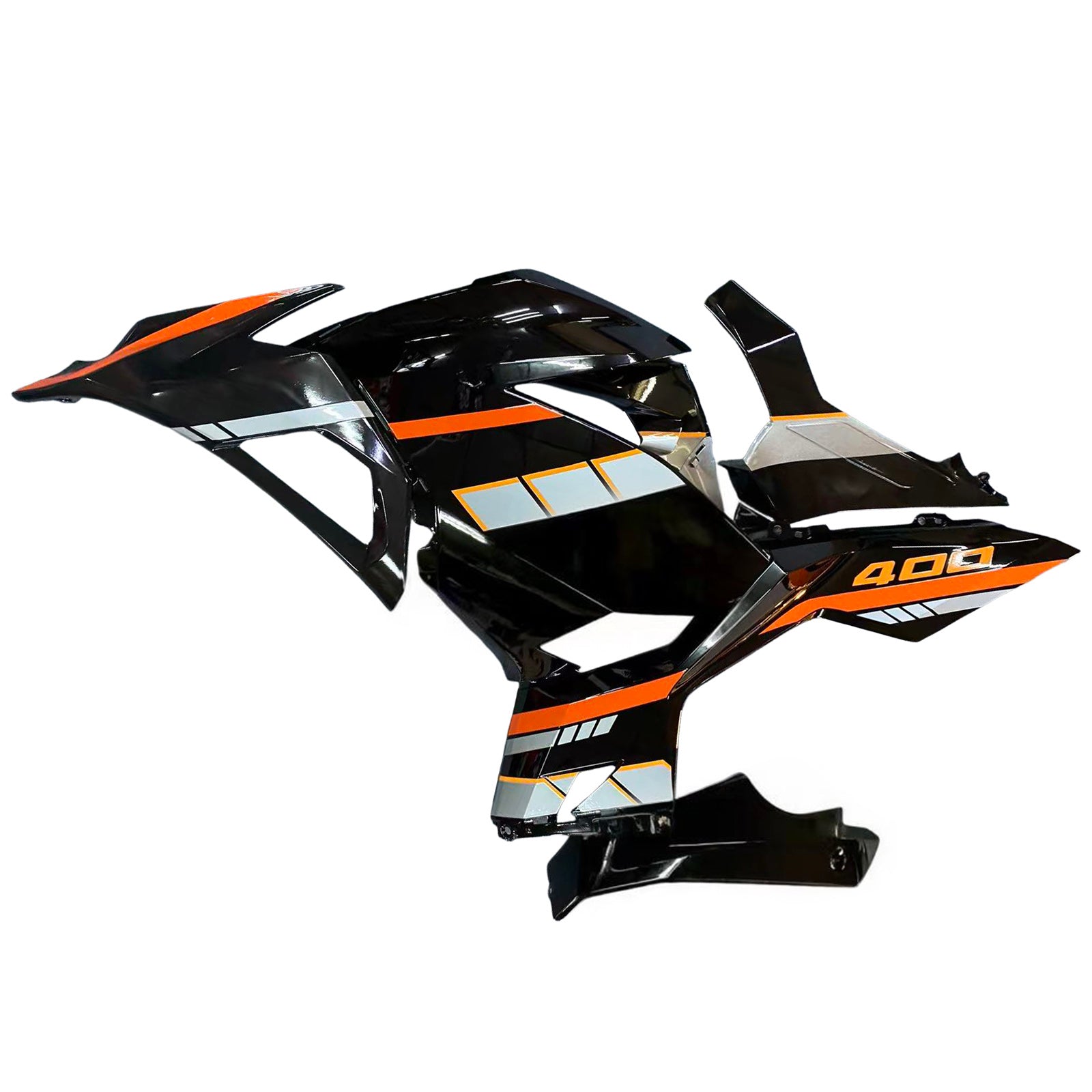 Amotopart 2018-2024 KAWASAKI EX400 NINJA400 Sort med Orange Letter Fairing Kit