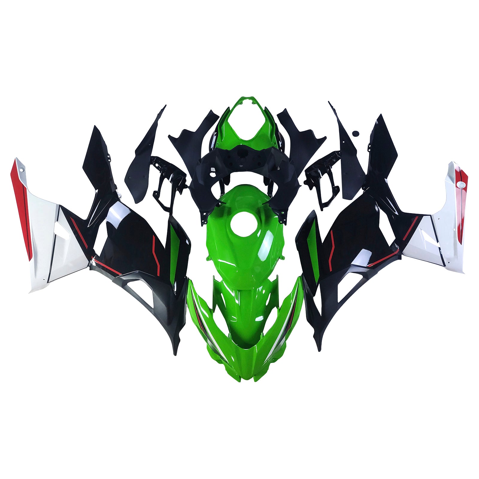 Amotopart 2018-2024 Kawasaki EX400 Ninja400 Green&Black Fairing Kit