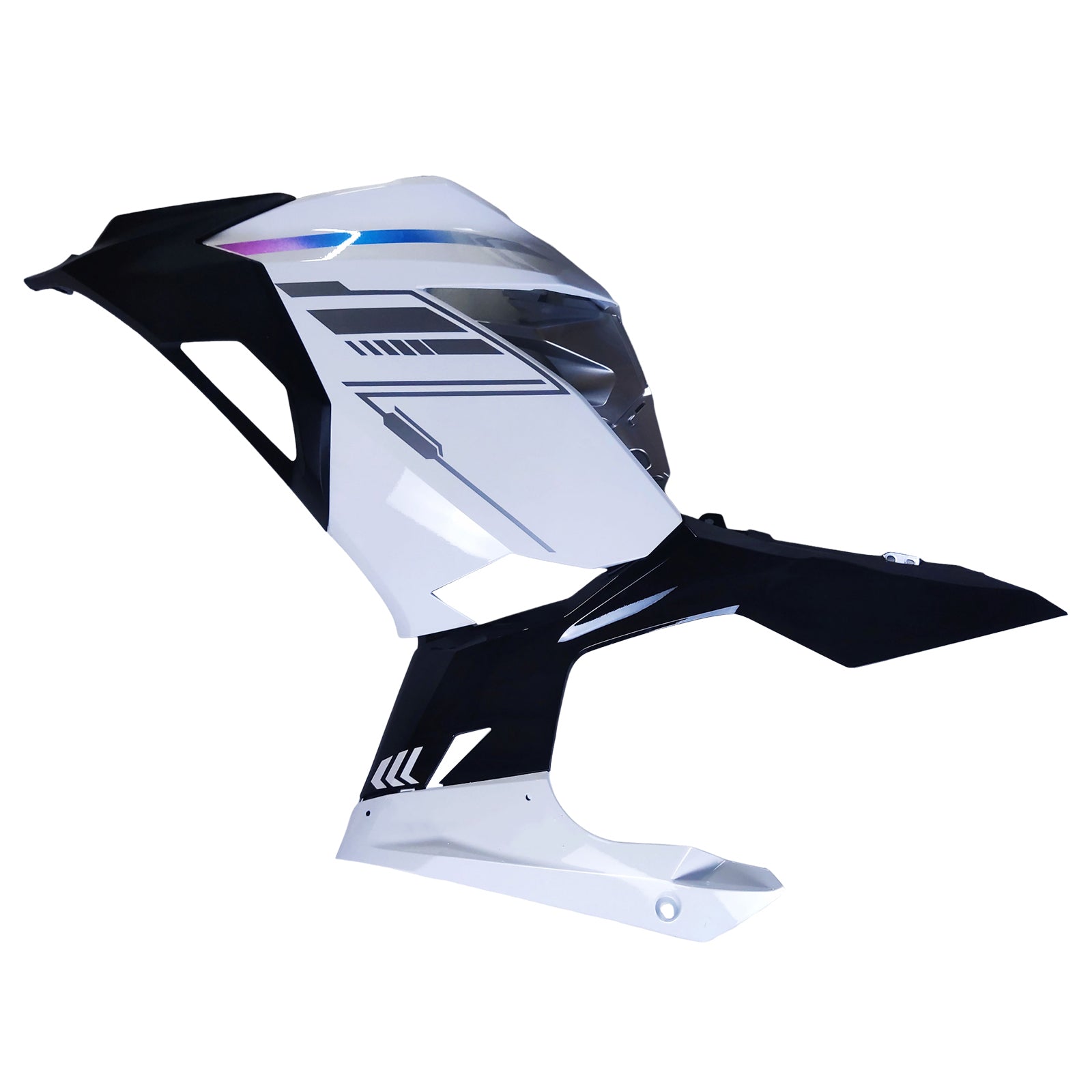 Amotopart 2018-2024 Kawasaki EX400 Ninja400 Perlweiß&Schwarzes Verkleidungsset