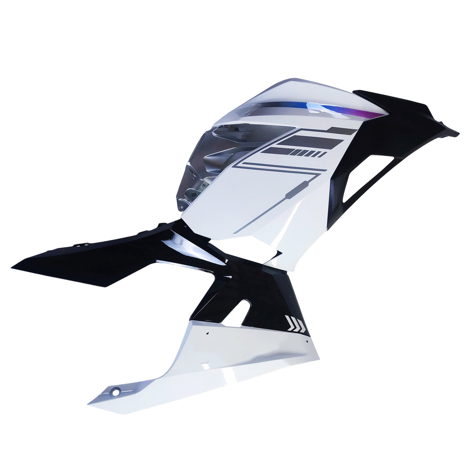 Amotopart 2018-2024 Kawasaki EX400 Ninja400 Perlweiß&Schwarzes Verkleidungsset