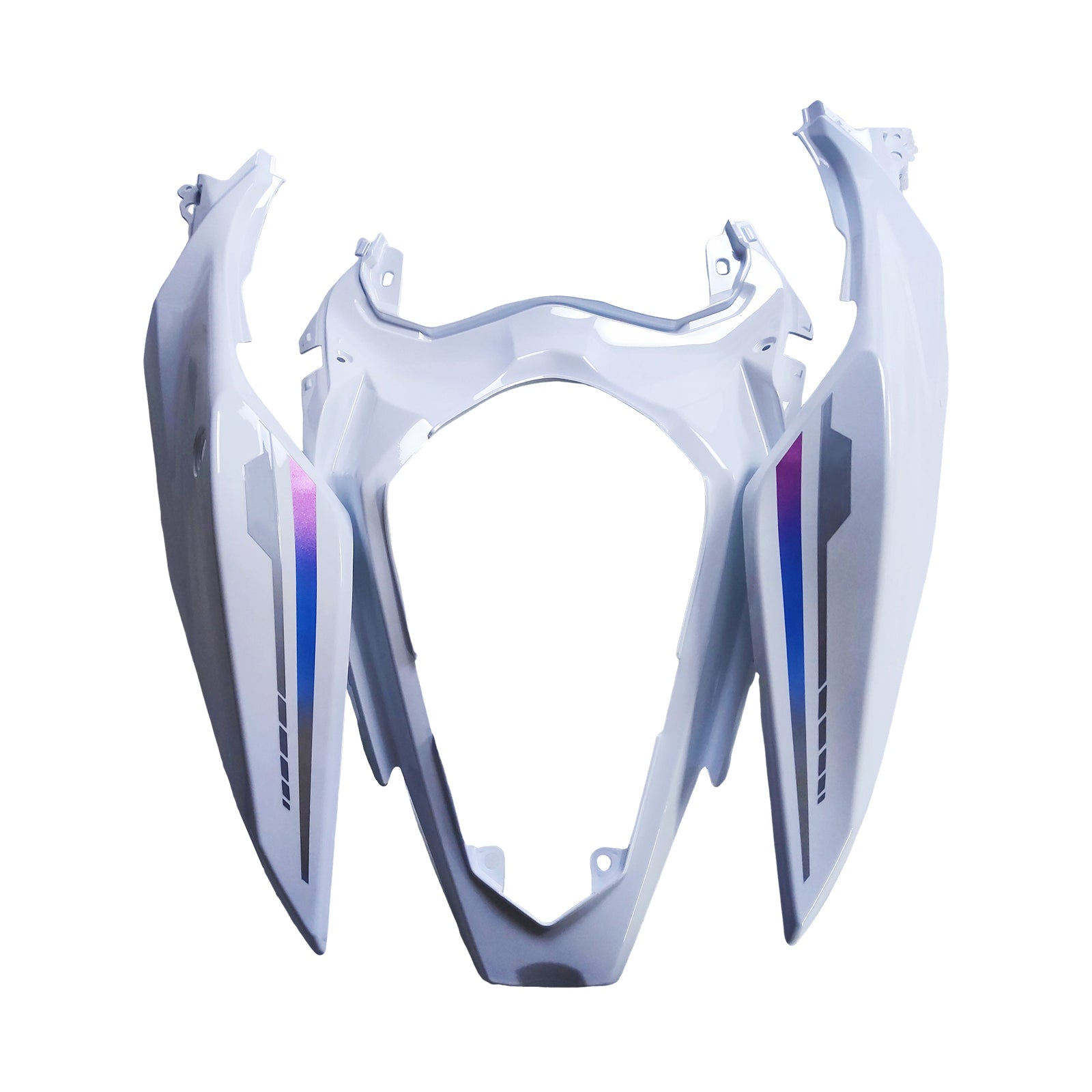 Amotopart 2018-2024 Kawasaki EX400 Ninja400 Perlweiß&Schwarzes Verkleidungsset