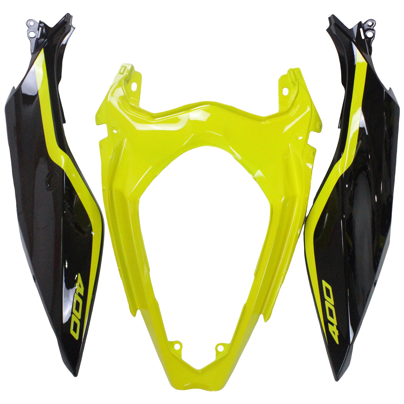 Amotopart 2018-2024 Kawasaki EX400 Ninja400 Black&Yellow Fairing Kit