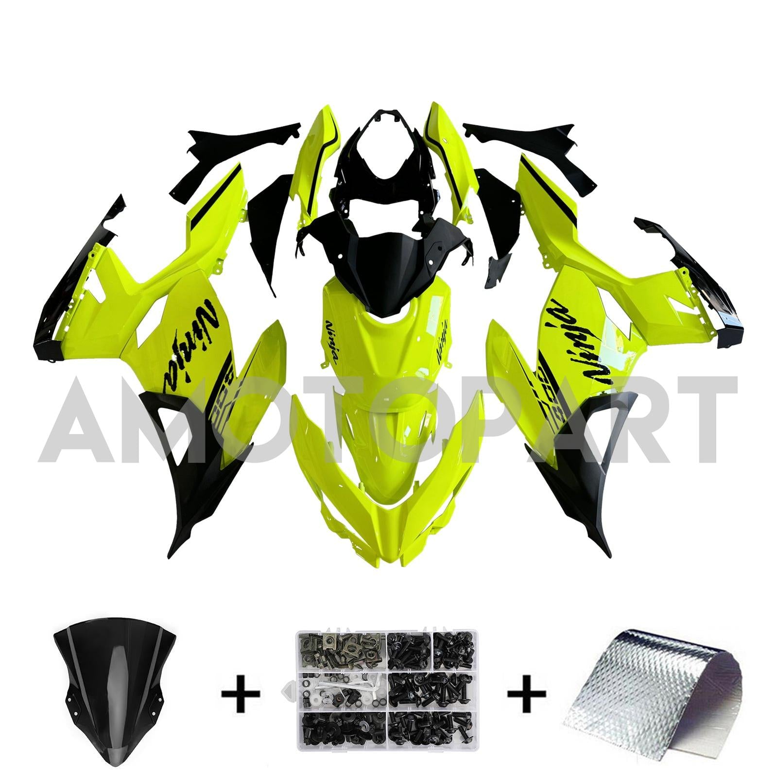Amotopart 2018-2024 Kawasaki Ex400 Ninja400 Chartreuse Abzugskit