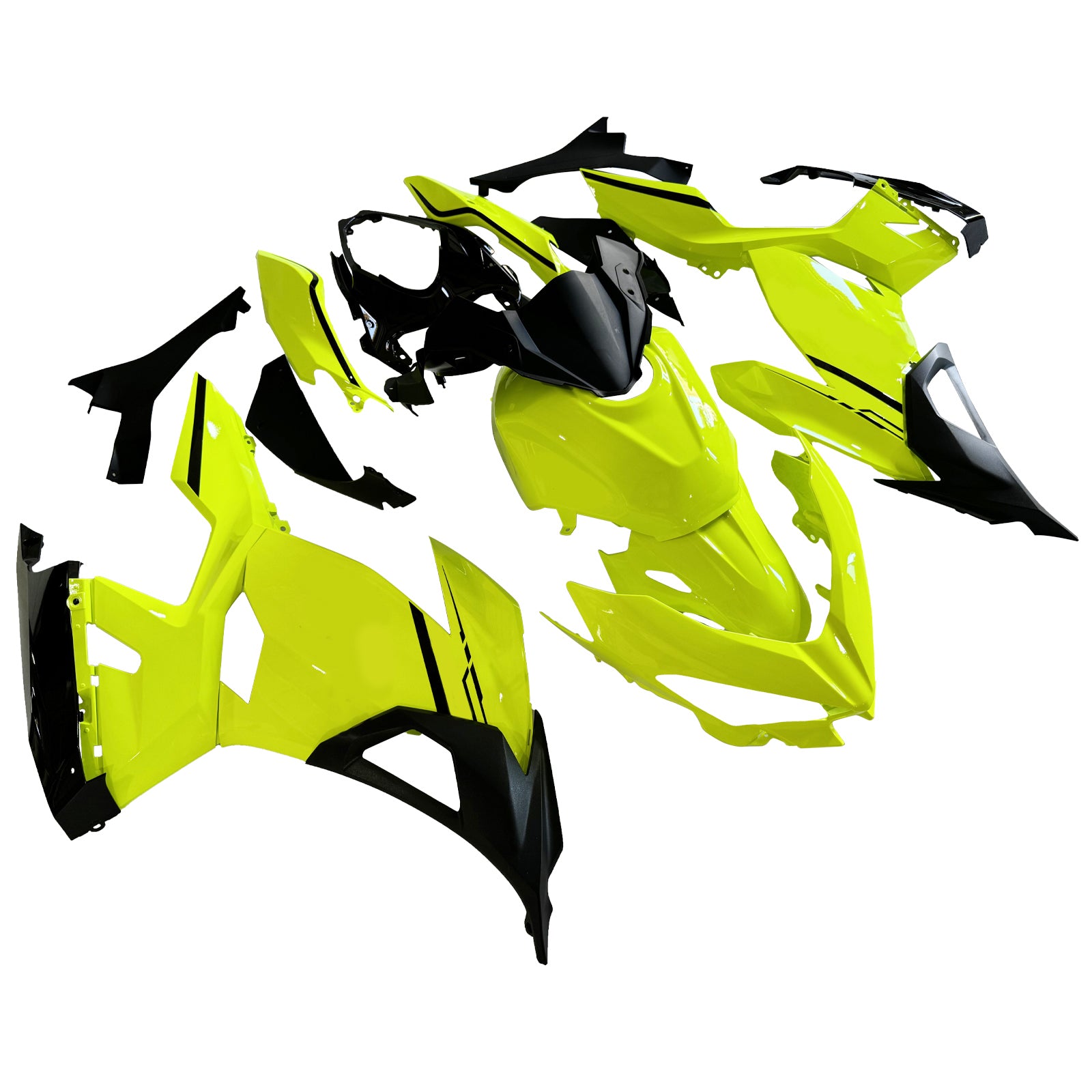 Amotopart 2018–2024 Kawasaki EX400 Ninja400 Chartreuse Verkleidungsset