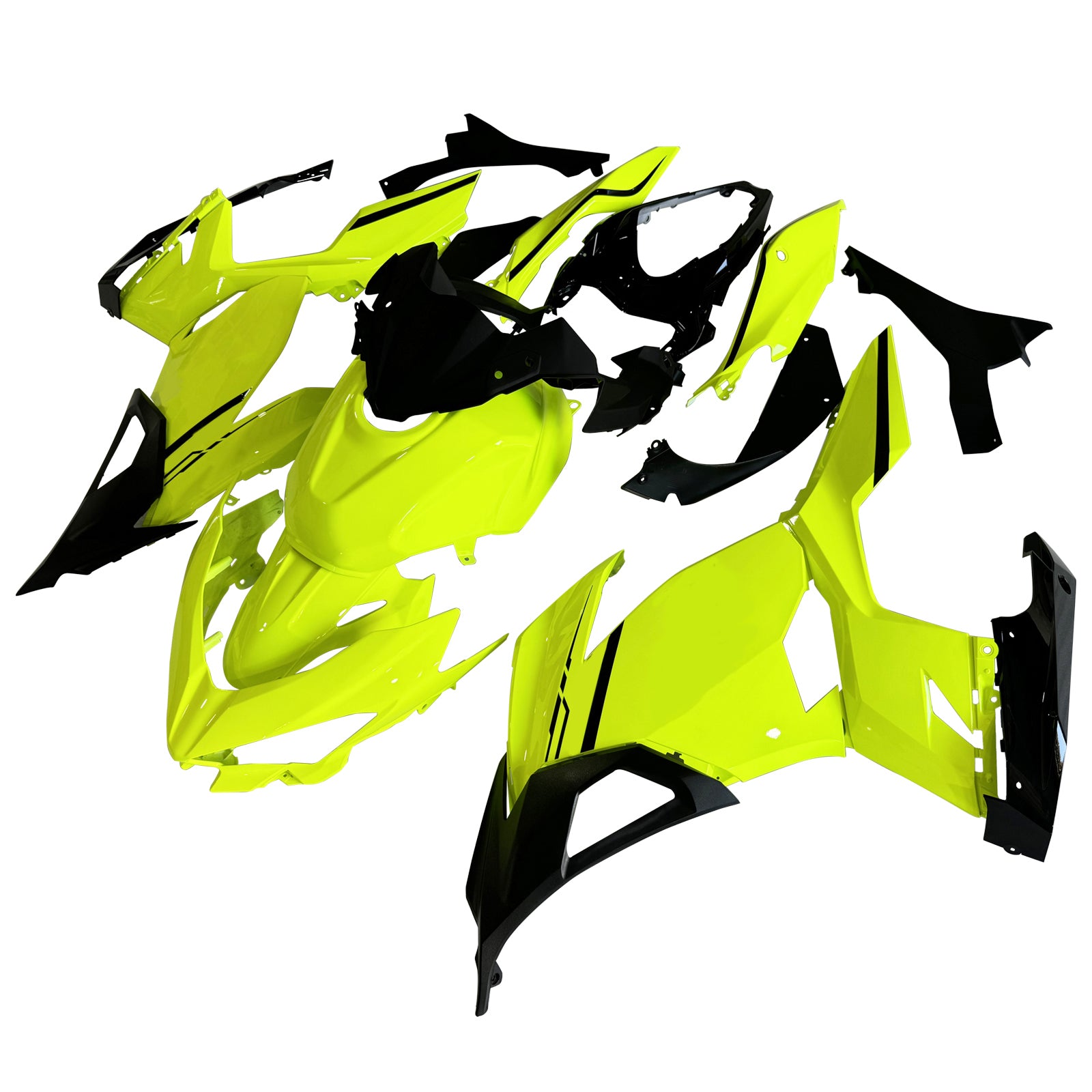 Amotopart 2018–2024 Kawasaki EX400 Ninja400 Chartreuse Verkleidungsset