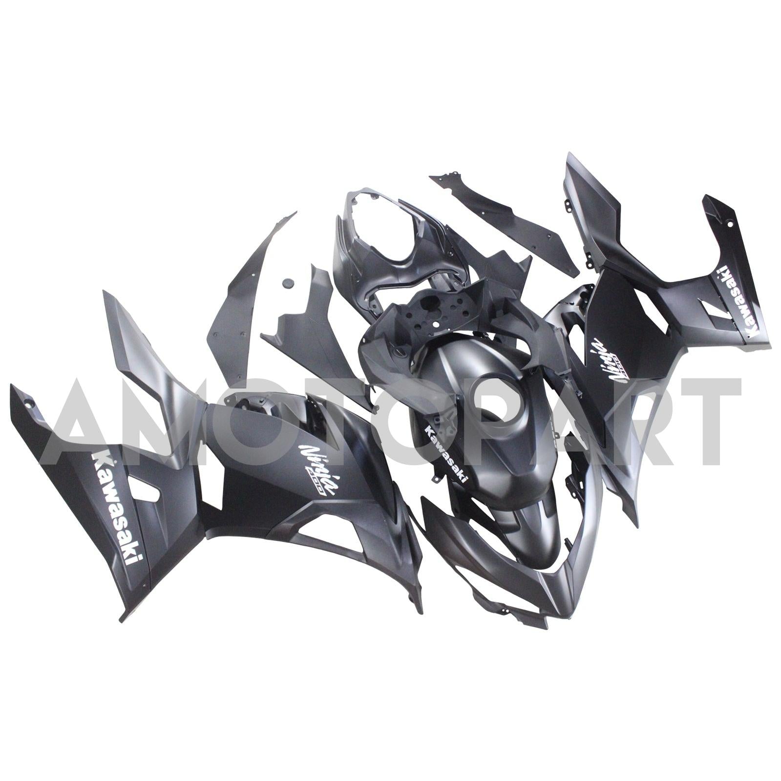 Amotopart 2018-2024 Kawasaki EX400 Ninja400 Matte Black Fairing Kit
