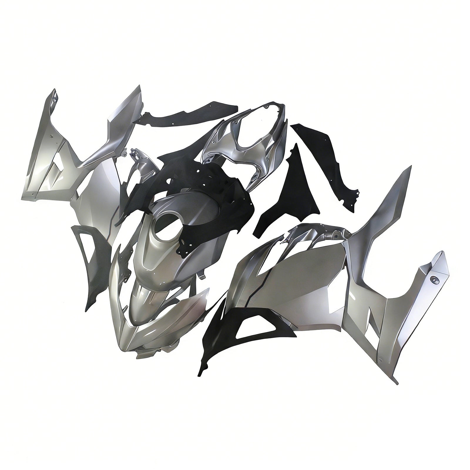 Amotopart Kawasaki EX400/Ninja400 2018-2023 シルバー&ブラック フェアリングキット
