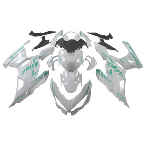 Amotopart Kawasaki EX400/Ninja400 2018-2023 White&Green Fairing Kit