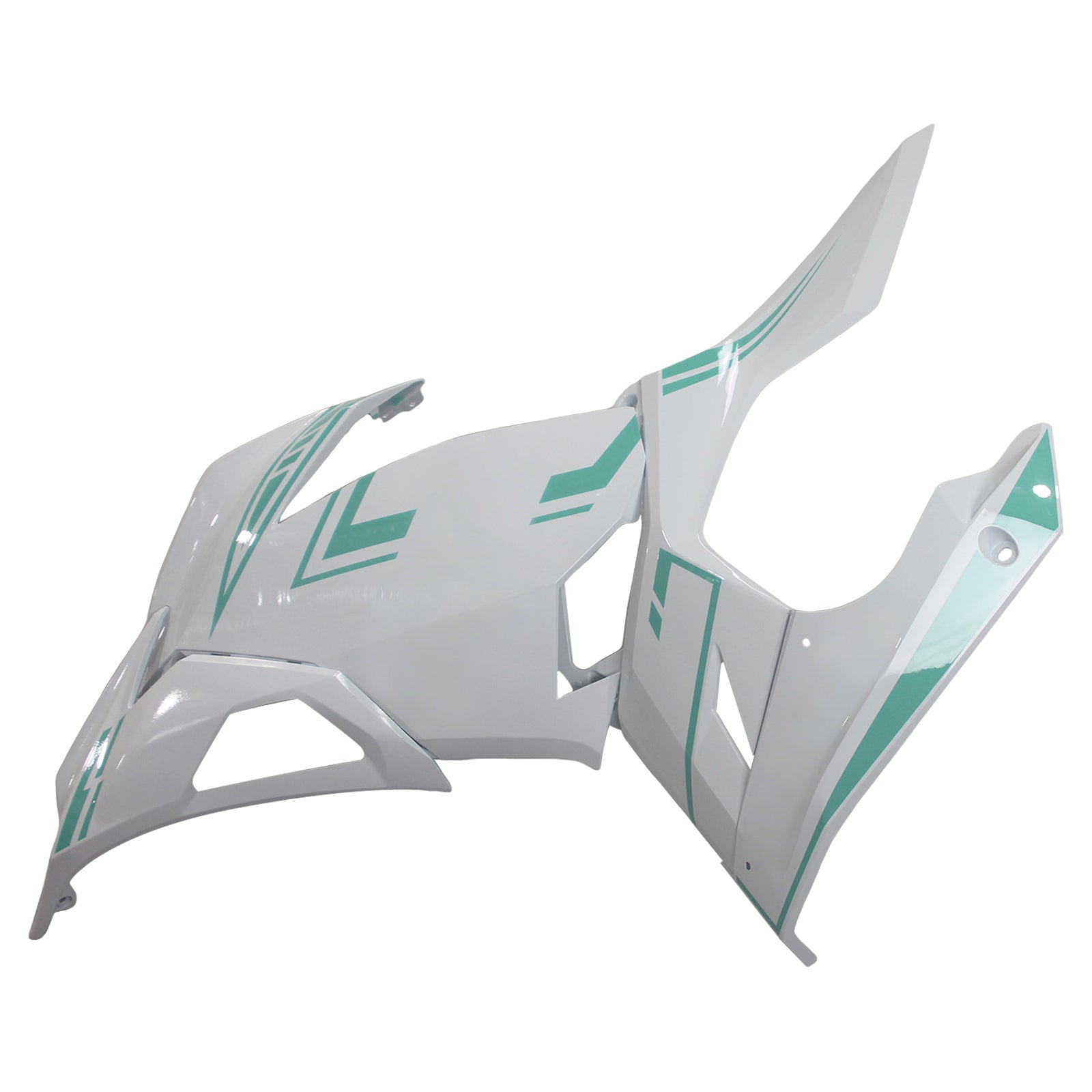 Amotopart Kawasaki EX400/Ninja400 2018-2023 White&Green Fairing Kit