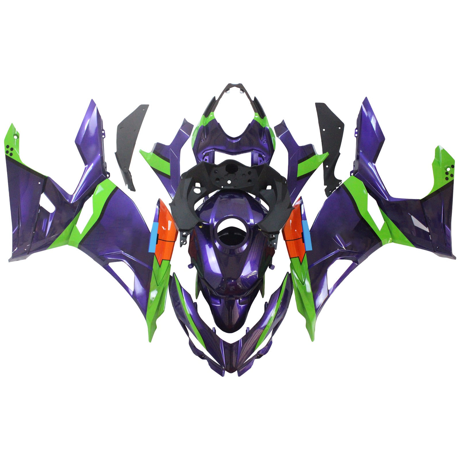 Amotopart Kawasaki EX400/Ninja400 2018-2023 グリーン&オレンジ