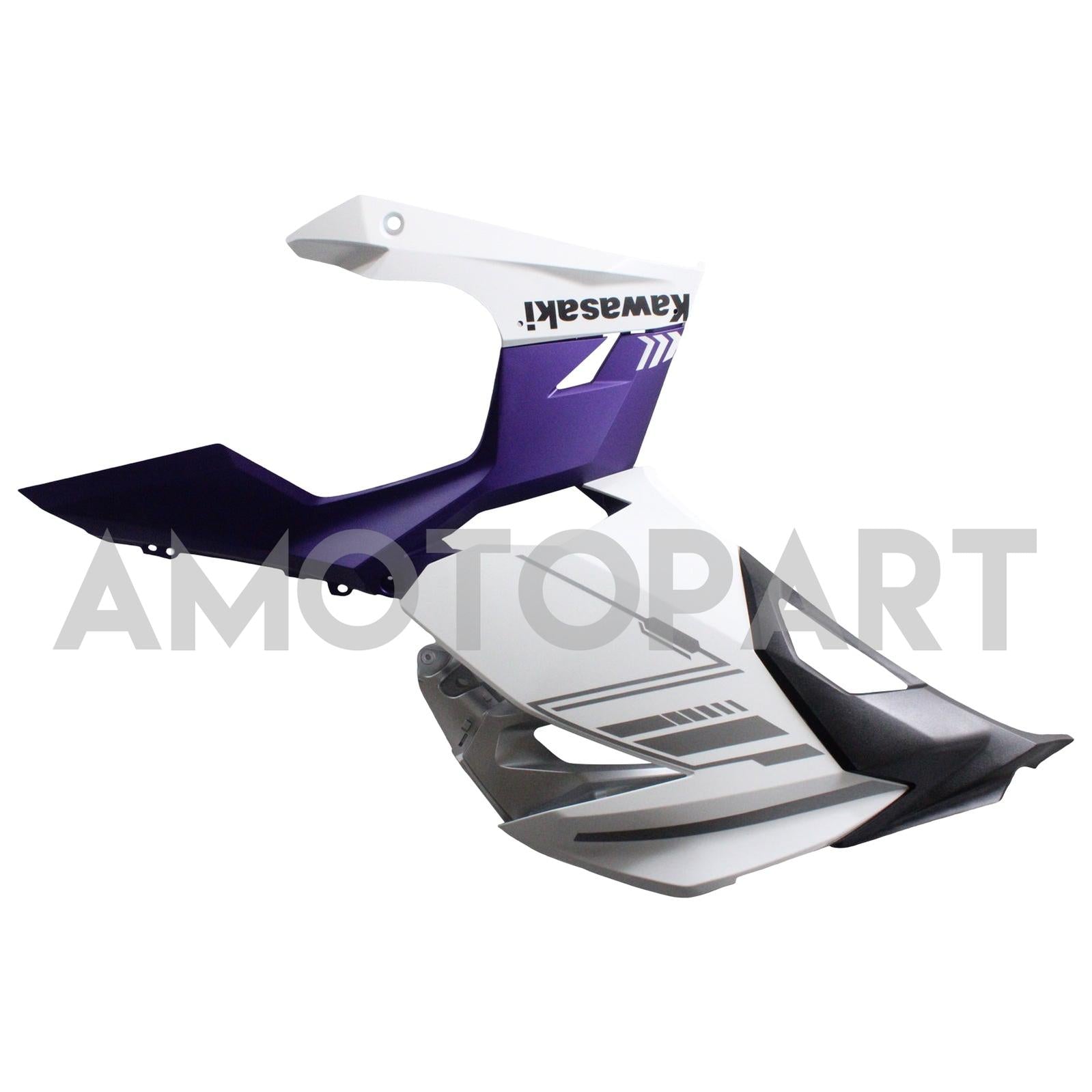 Amotopart Kawasaki EX400/Ninja400 2018-2023 Mattweiß&Lila Verkleidungssatz