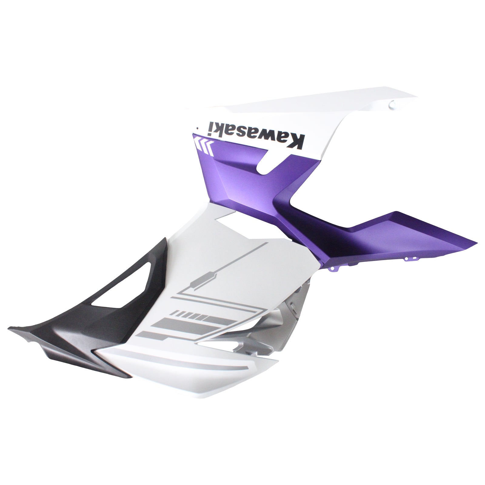 Amotopart Kawasaki EX400/Ninja400 2018-2023 Kit de carénage blanc mat et violet