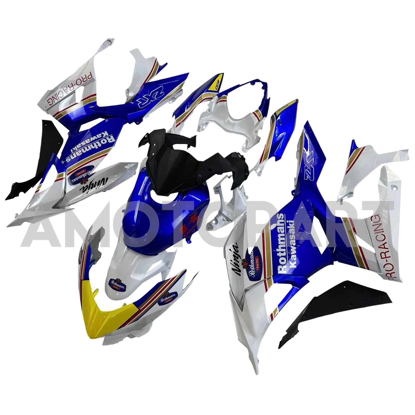 Amotopart Kawasaki EX400/Ninja400 2018-2023 Blau&Gelbes Verkleidungsset