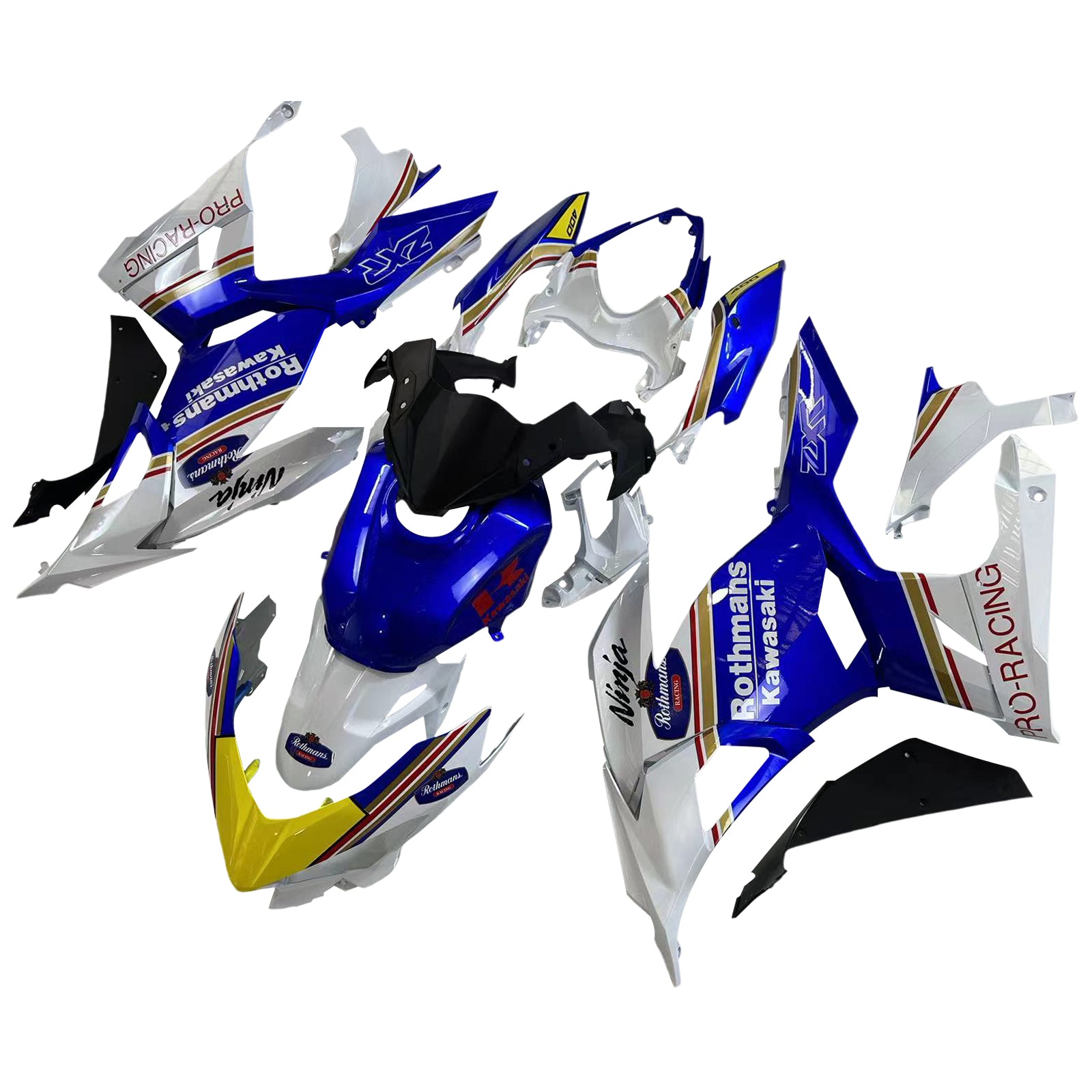 Amotopart Kawasaki EX400/Ninja400 2018-2023 Blue&Yellow Fairing Kit