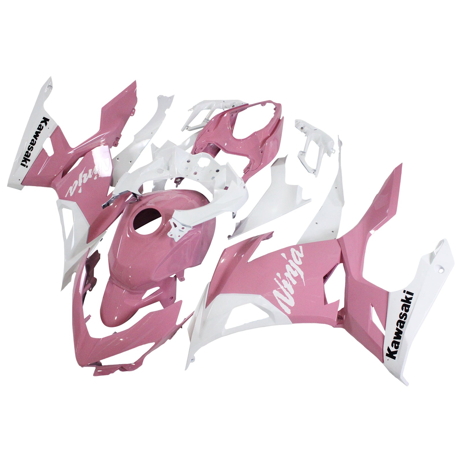 Amotopart Kawasaki EX400/Ninja400 2018-2023 Pink&White Fairing Kit