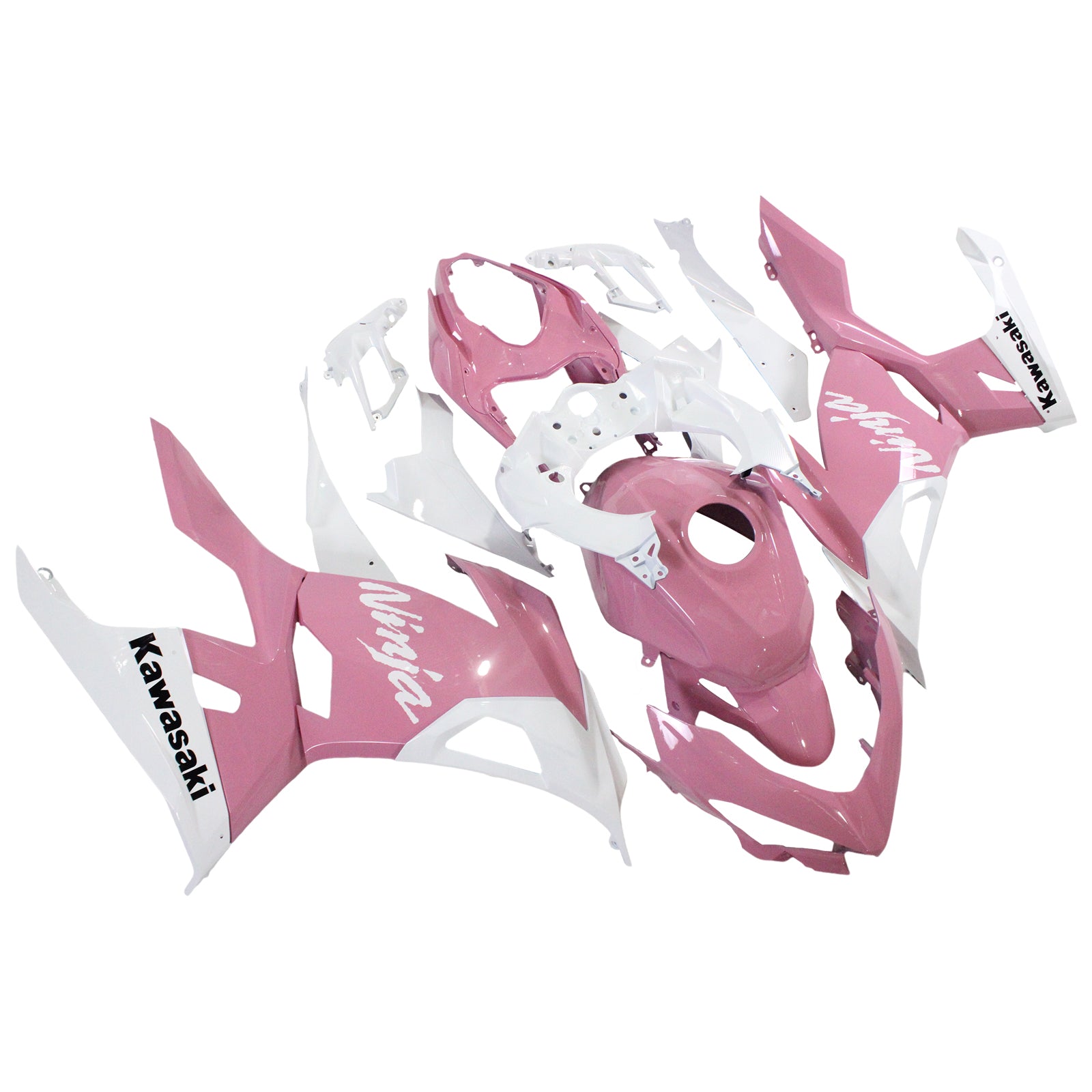 Amotopart Kawasaki EX400/Ninja400 2018-2023 Pink&White Fairing Kit