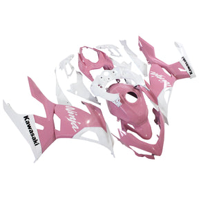 Amotopart Kit carena rosa e bianco Kawasaki EX400/Ninja400 2018-2023