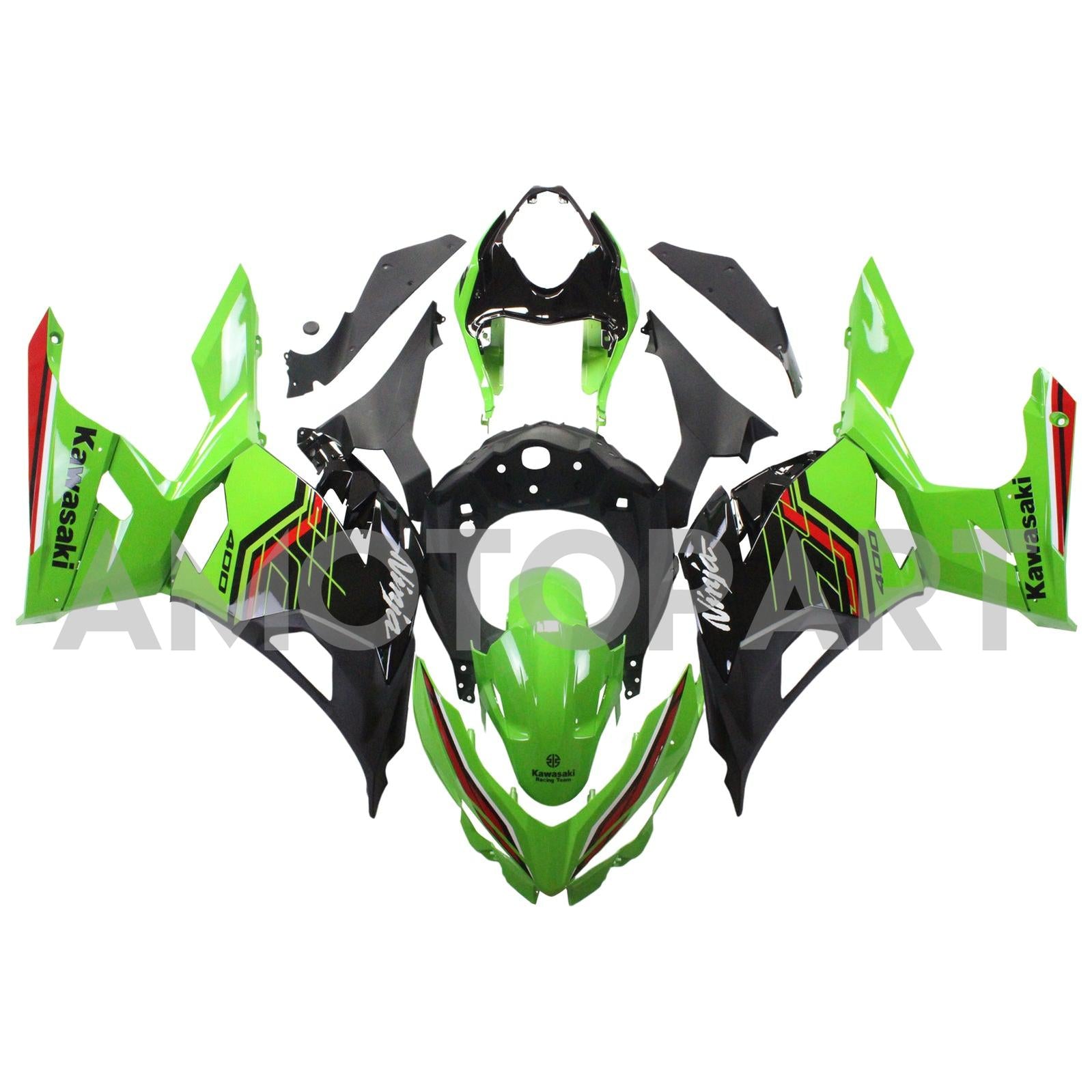 Amotopart 2018-2024 Kawasaki EX400/Ninja400 Verkleidungskit Sammlung Zwei