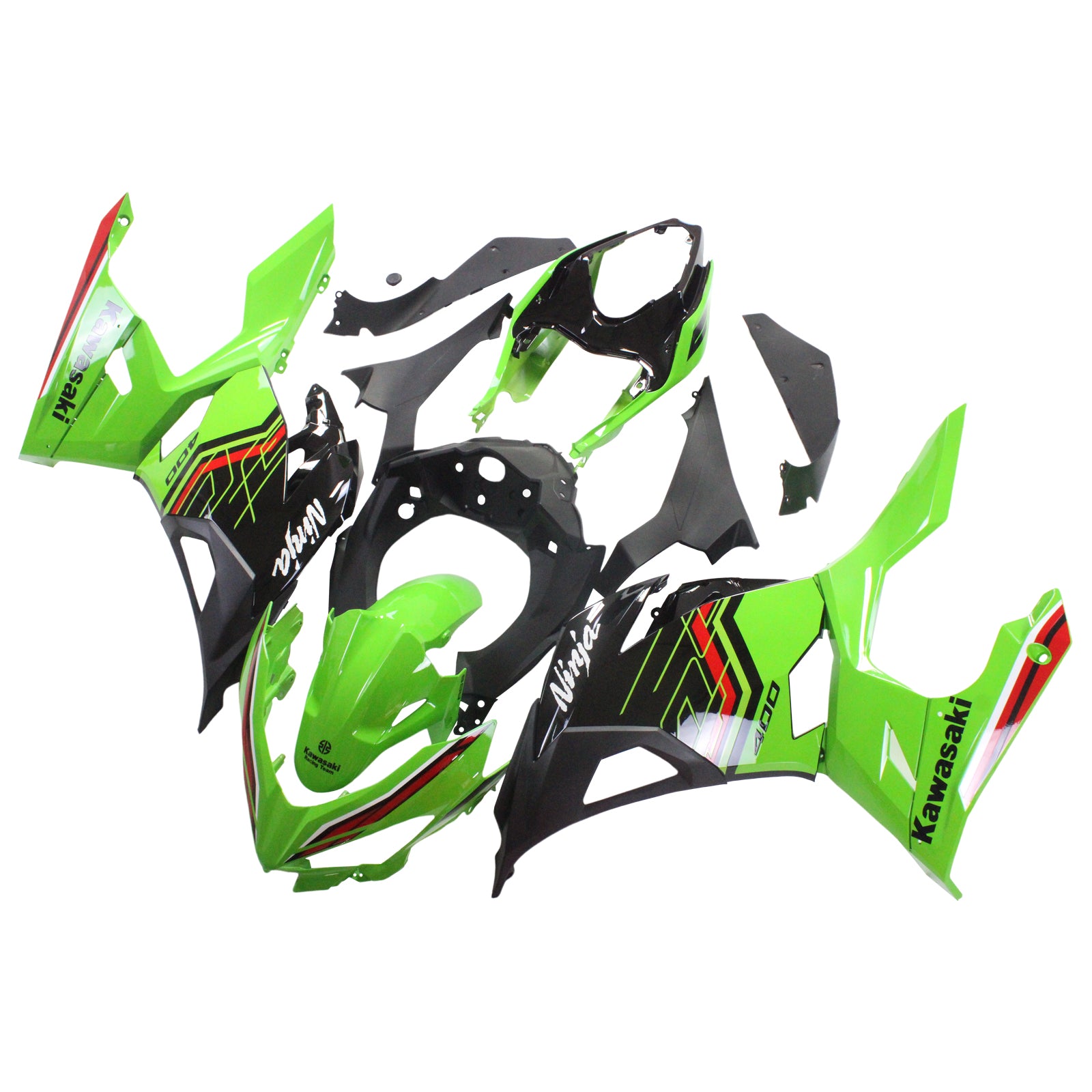 Amotopart Kawasaki EX400/Ninja400 2018-2023 Green&Black Style1 Fairing Kit