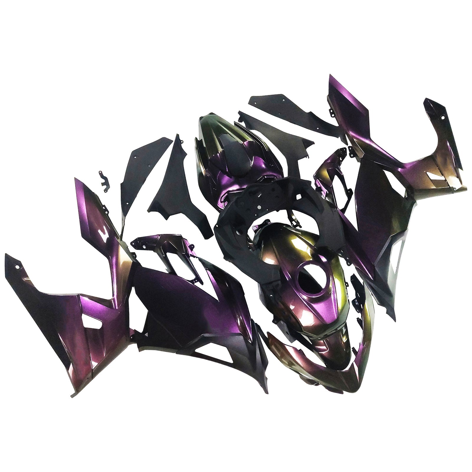 Amotopart Kawasaki Ex400/Ninja400 2018-2024 Gradient Purple & Green Fair Kit