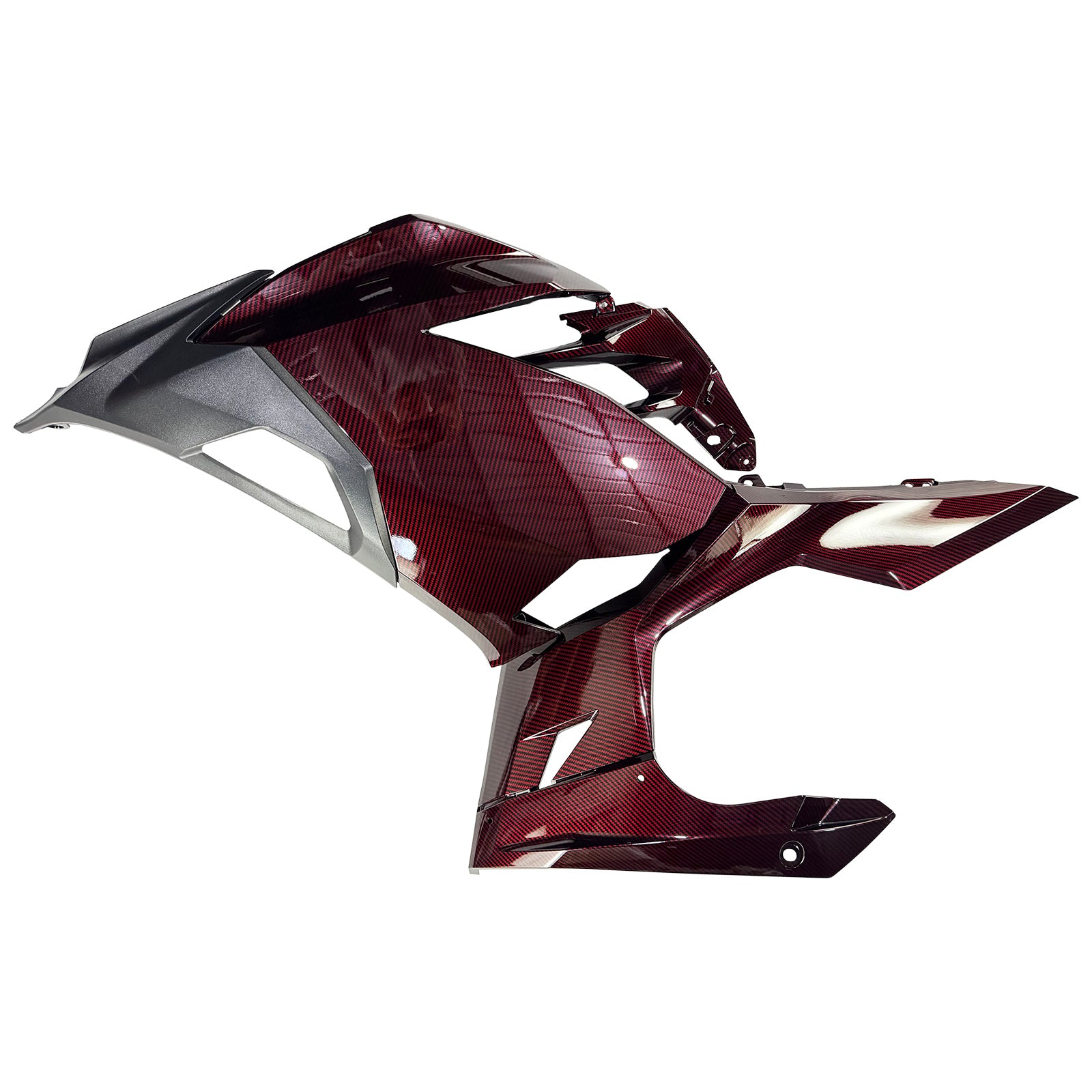Amotopart 2018-2024 Kawasaki EX400 Ninja400 Dark Red Carbon Fiber Pattern Fairing Kit