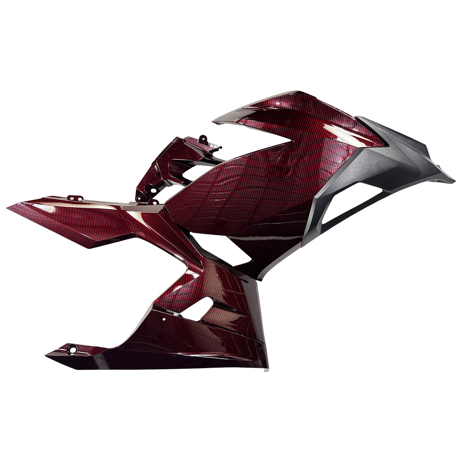 Amotopart 2018-2024 Kawasaki EX400 Ninja400 Dark Red Carbon Fiber Pattern Fairing Kit