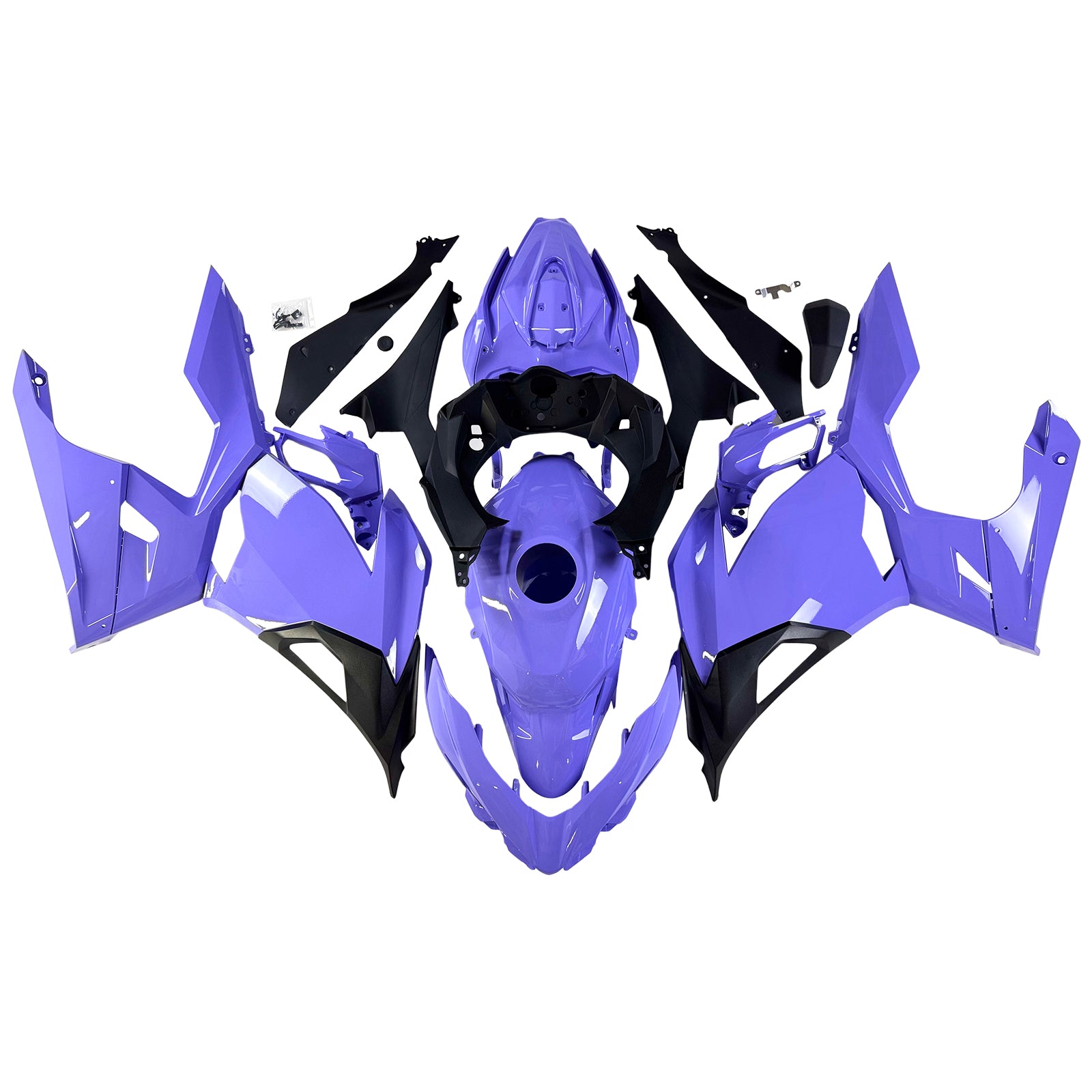 Amotopart 2018-2024 Kawasaki EX400 Ninja400 Purple Fairing Kit