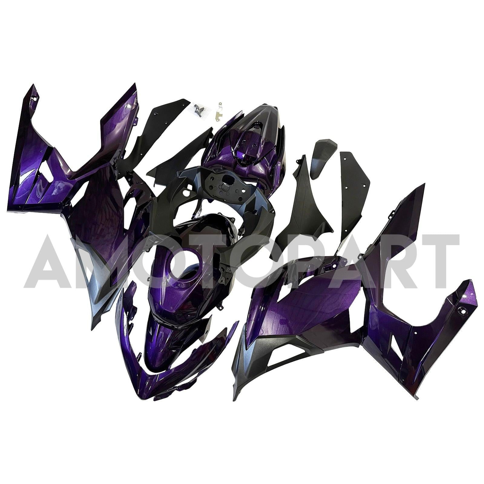 Amotopart 2018-2024 Kawasaki EX400 Ninja400 Glossy Dark Purple Fairing Kit