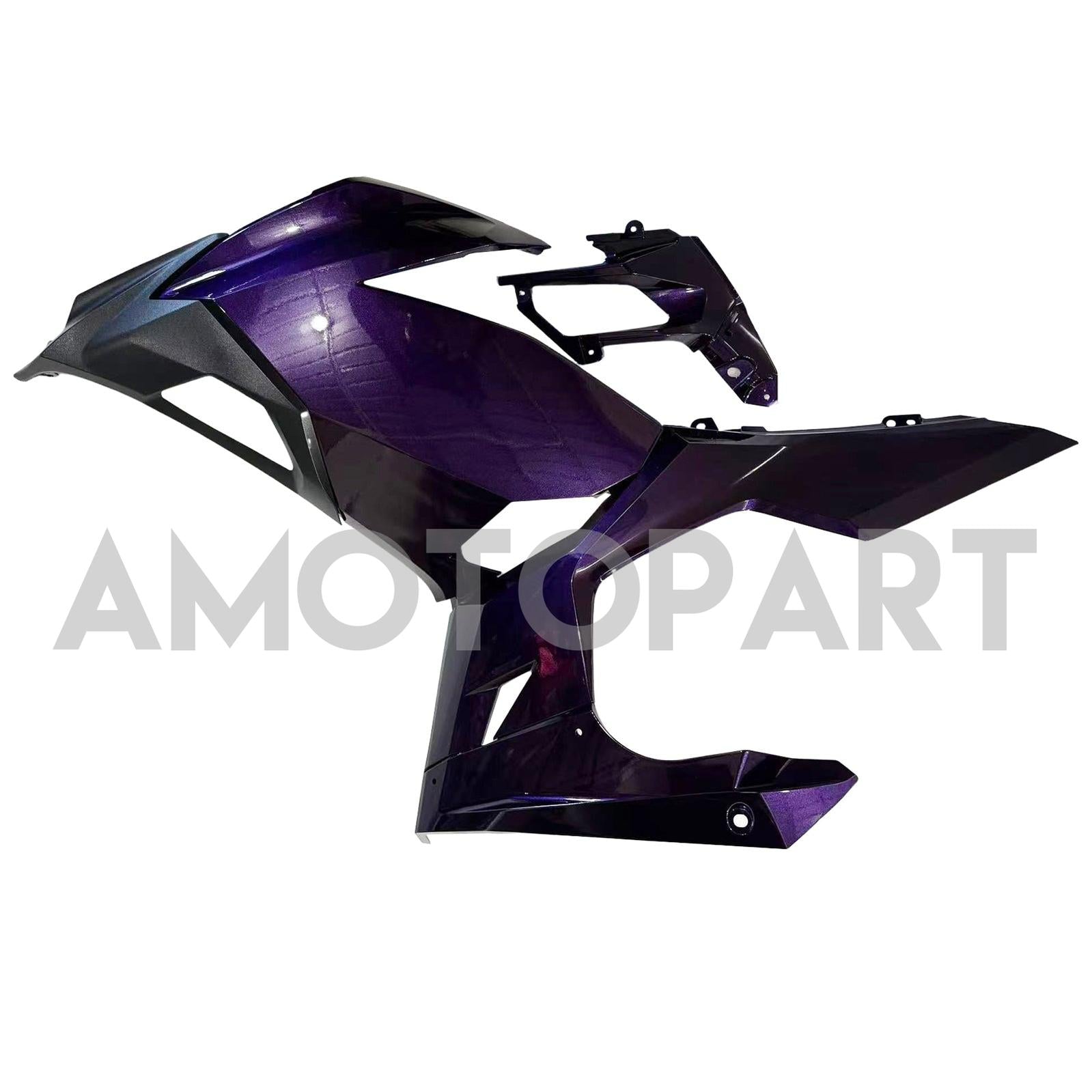 Amotopart 2018-2024 Kawasaki EX400 Ninja400 Glossy Dark Purple Fairing Kit
