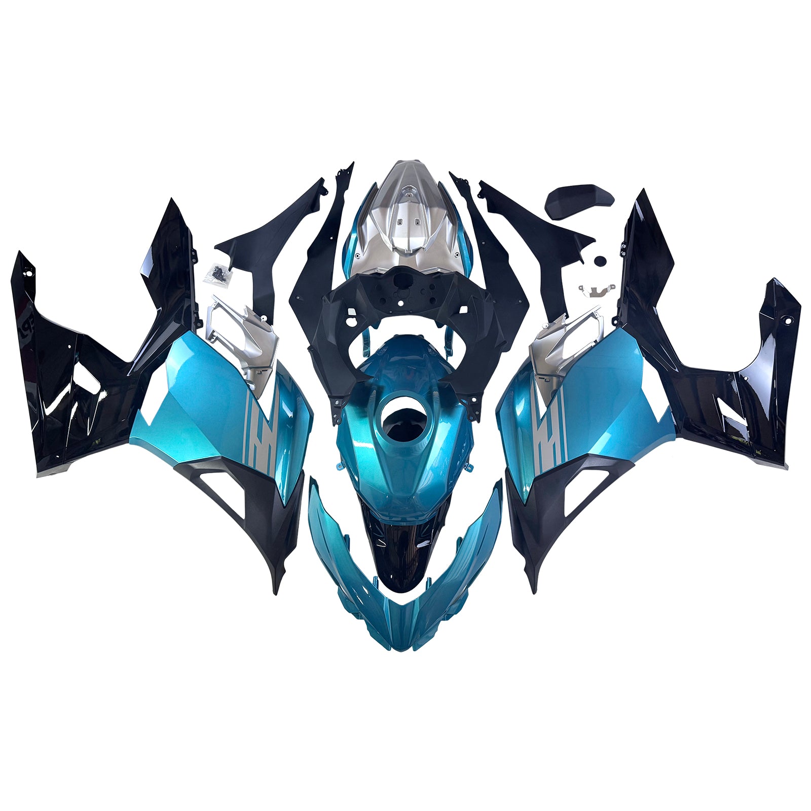 Amotopart 2018-2024 Kawasaki EX400 Ninja400 Light Blue Fairing Kit