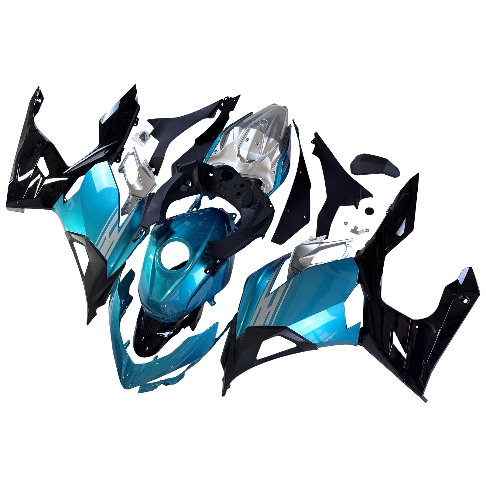 Amotopart 2018-2024 Kawasaki EX400 Ninja400 Light Blue Fairing Kit