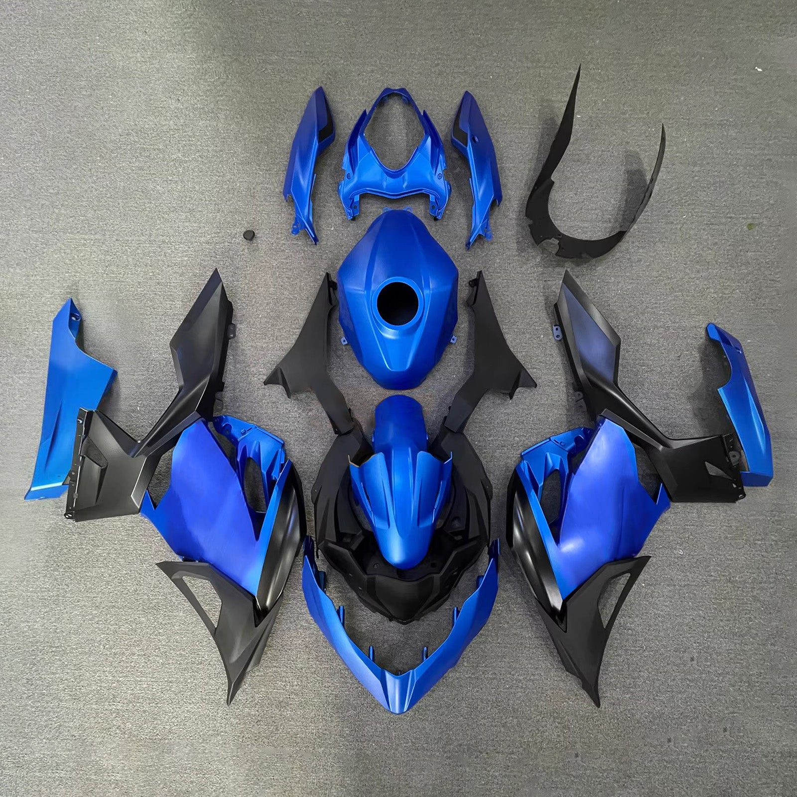 Amotopart 2018-2024 Kawasaki EX400/Ninja400 Blue Black Fairing Kit