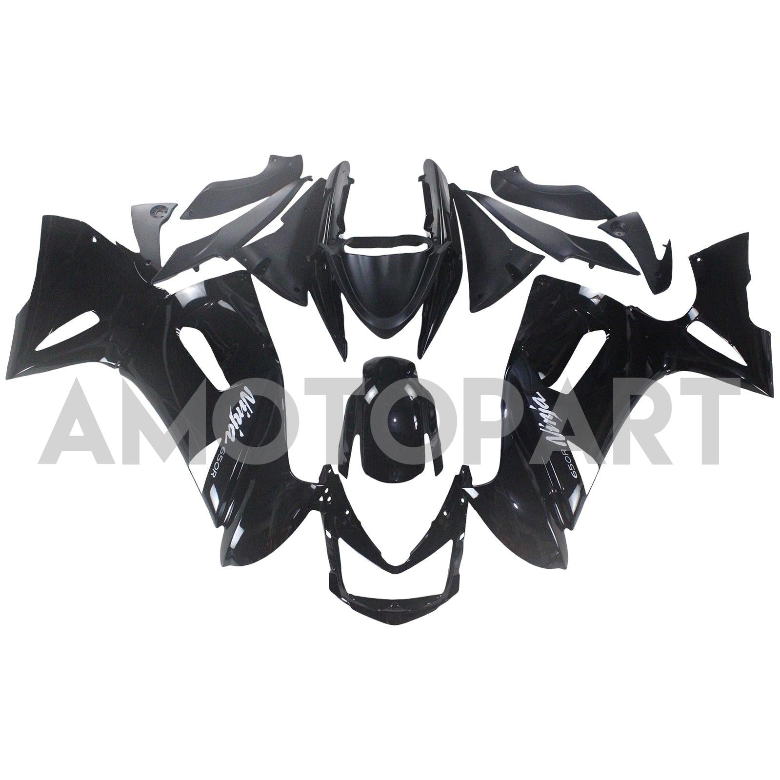 Amotopart Kawasaki 2006-2008 ER6F/Ninja650 Kit de carenado negro