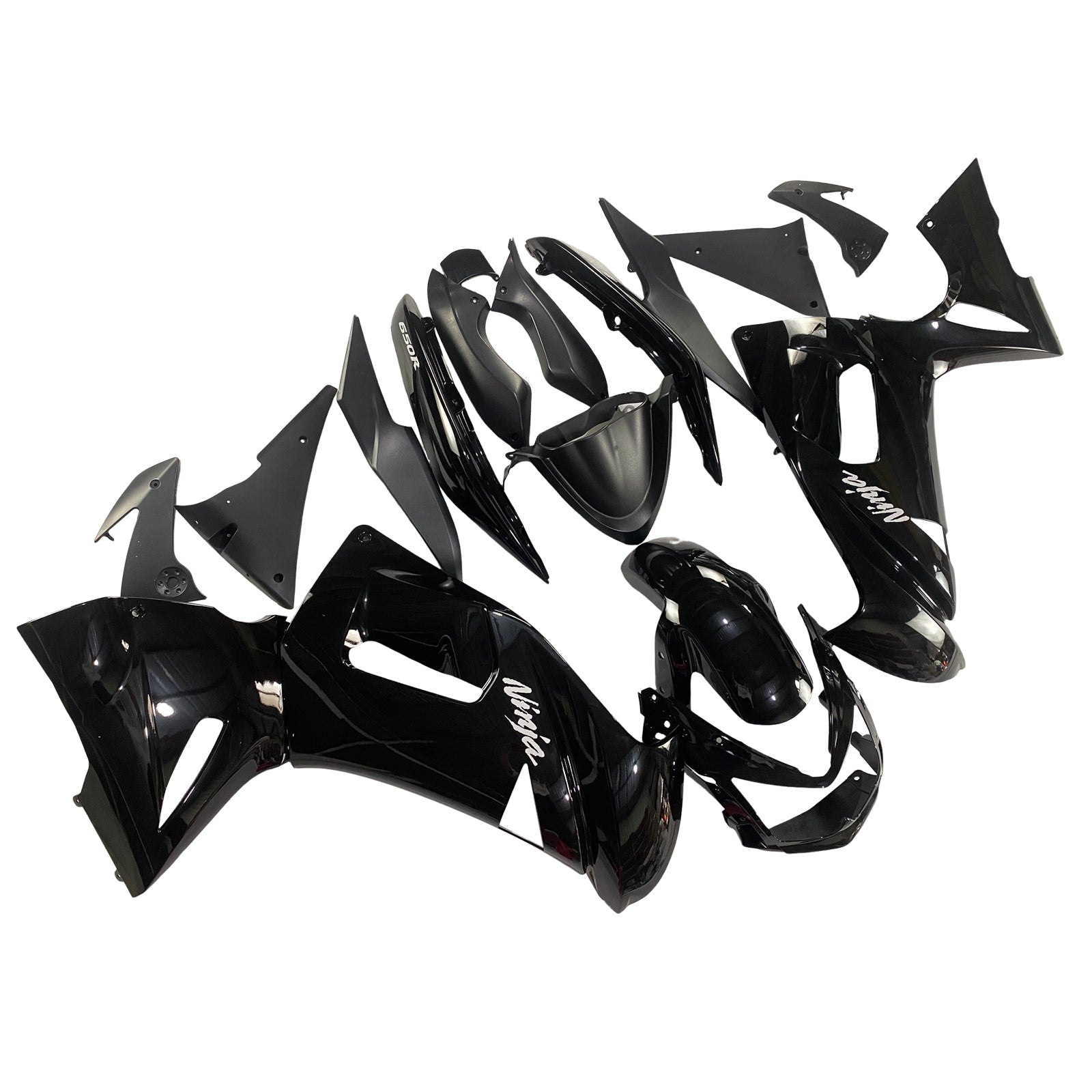 Amotopart Kawasaki 2006-2008 ER6F/Ninja650 Gloss Black Fairing Kit