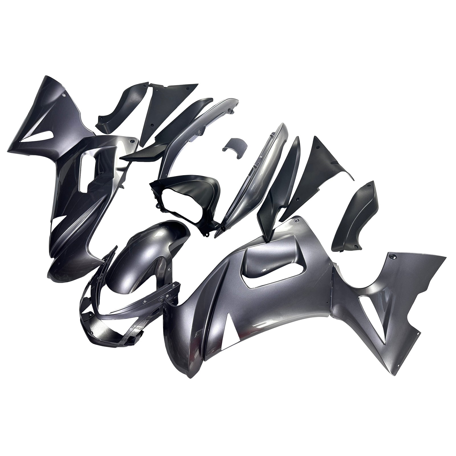 Amotopart Kawasaki 2006-2008 ER6F/NINJA 650 Silver Grey Fairing Kit