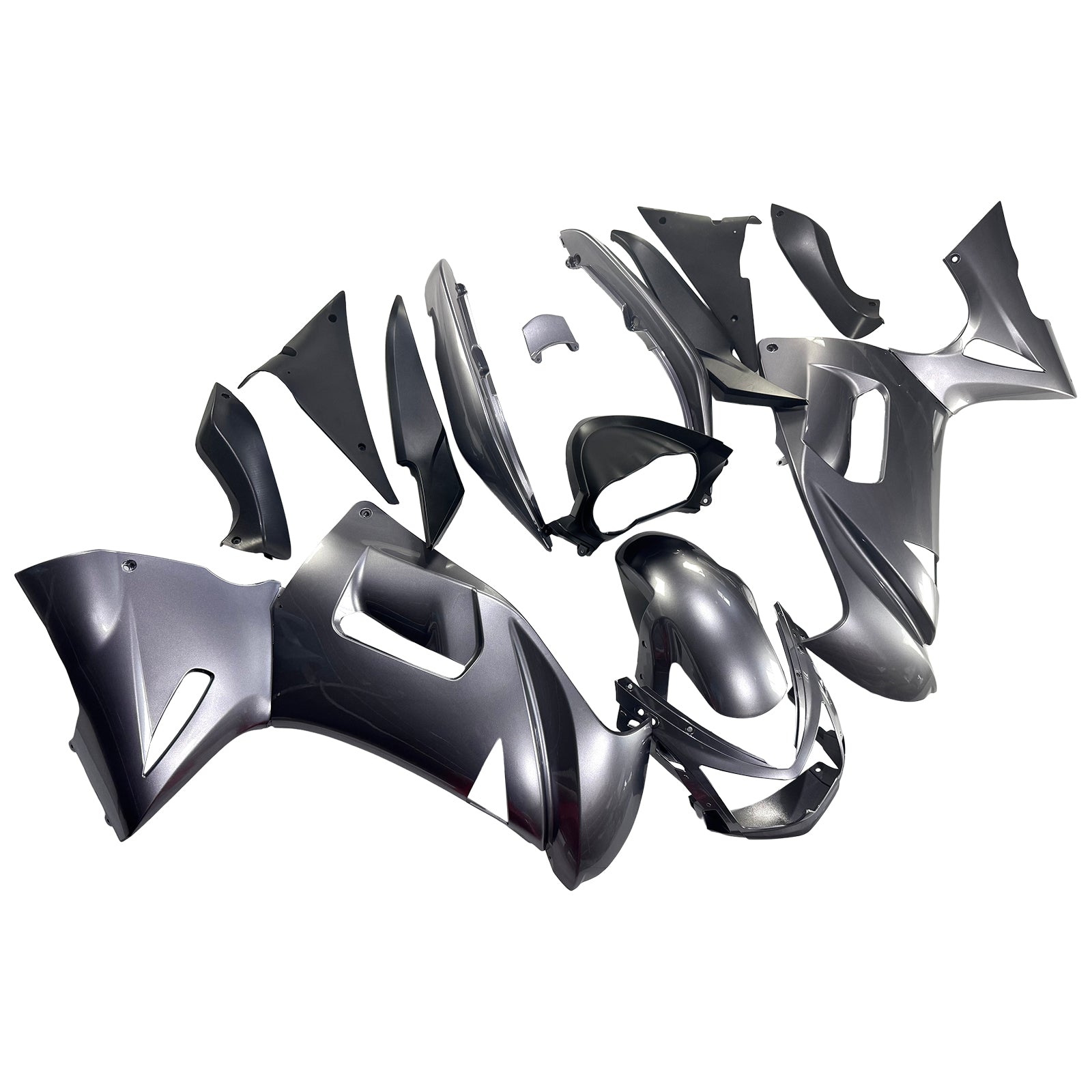 Amotopart Kawasaki 2006-2008 ER6F/NINJA 650 Silver Grey Fairing Kit