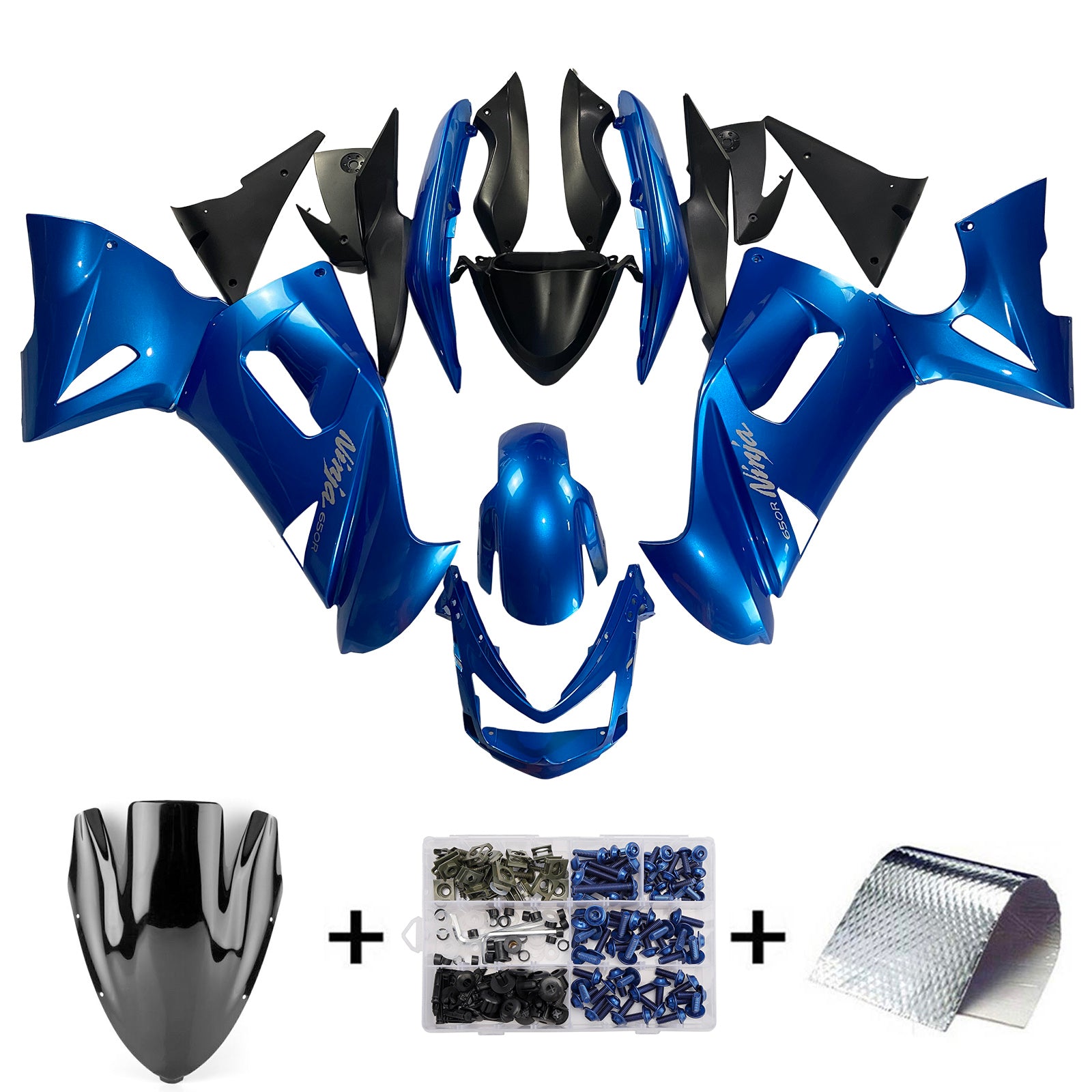 Amotopart Kawasaki 2006-2008 ER6F/Ninja650 Blue Fairing Kit