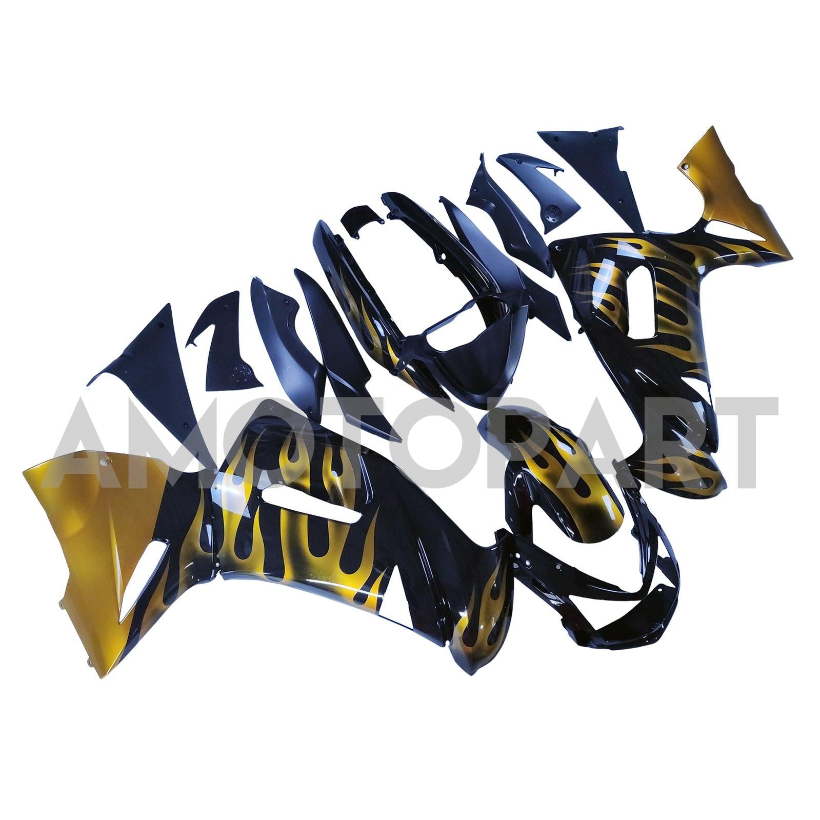 Amotopart 2006-2008 Kawasaki ER6F Ninja650 Black & Gold Fairing Kit