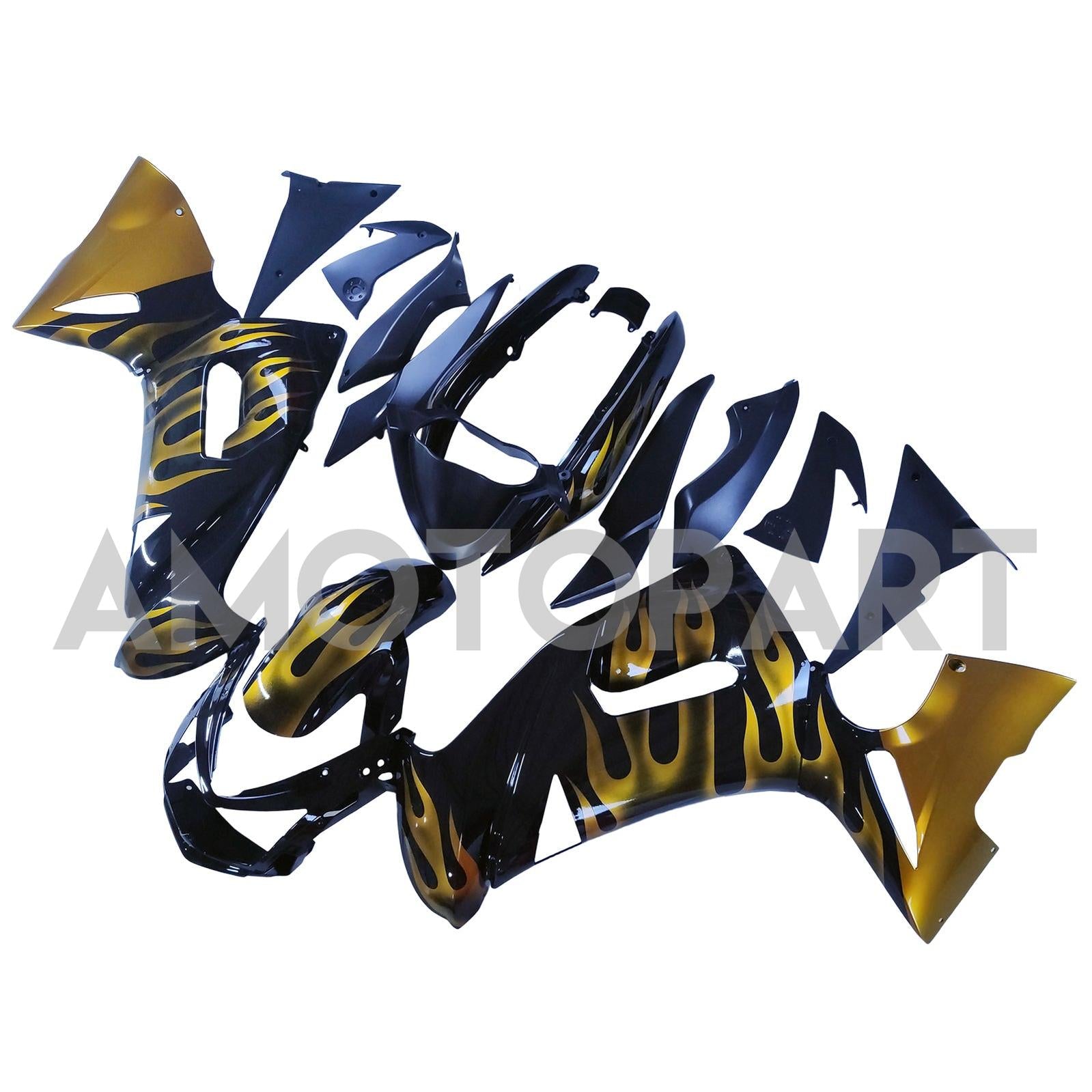 Amotopart 2006-2008 Kawasaki ER6F Ninja650 Black & Gold Fairing Kit