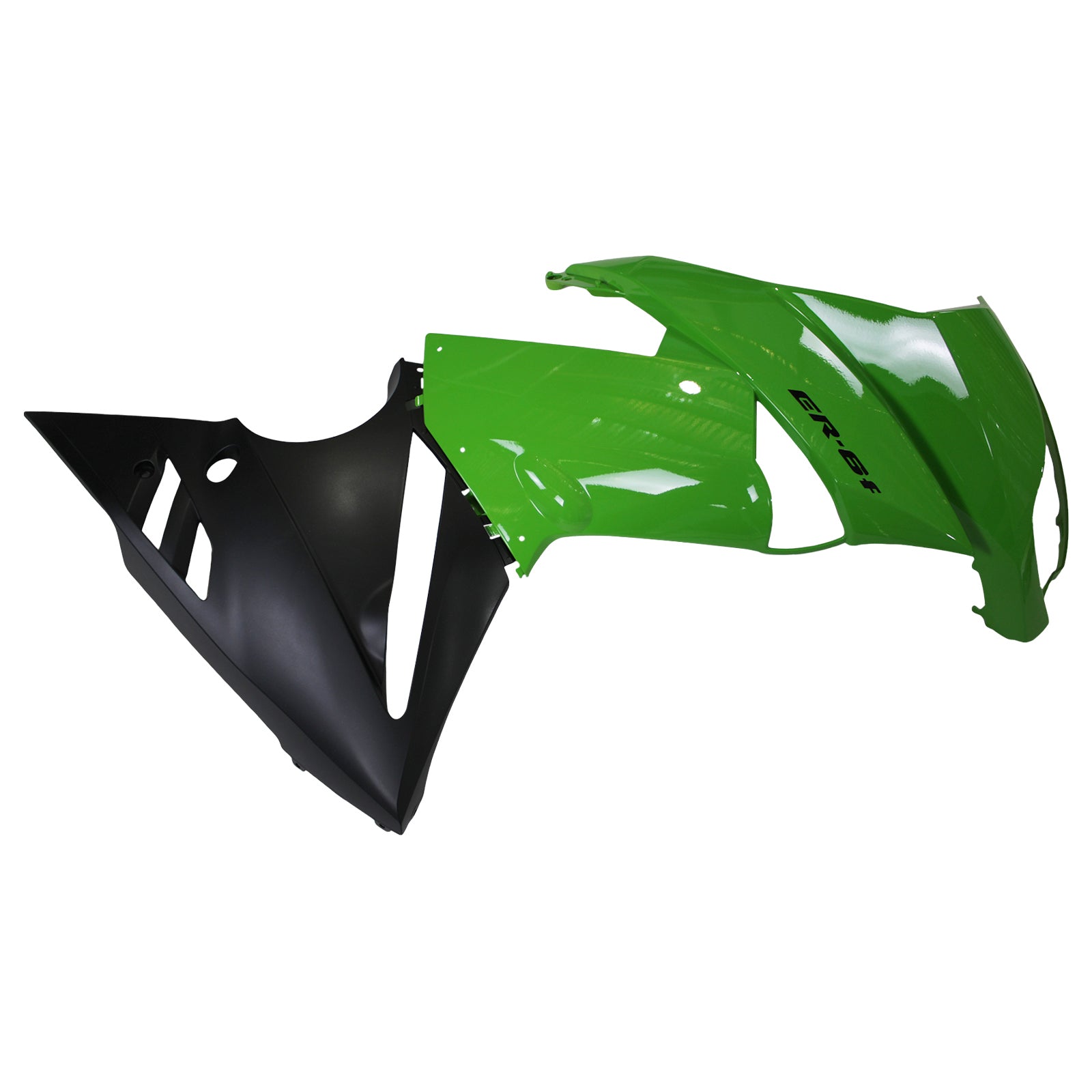 Amotopart 2009–2011 Kawasaki Ninja650 EX650 Verkleidungsset in Schwarz und Grün