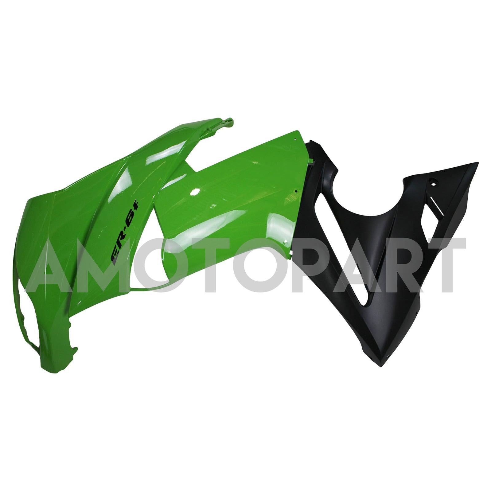 Amotopart 2009-2011 Kawasaki Ninja650 EX650 Black & Green Fairing Kit